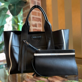 PRADA Ouverture Grace Calfskin Lux Tote Bag