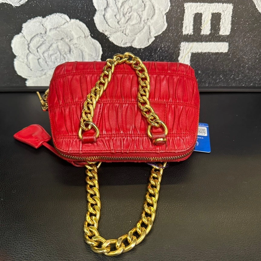 Prada Shell Red Crossbody Handbag