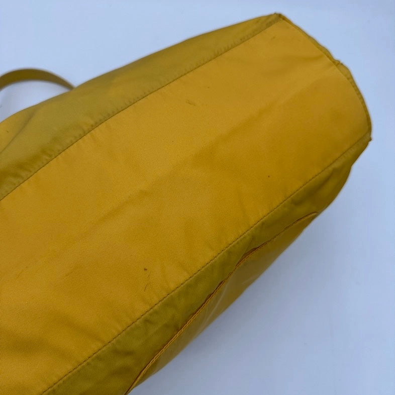 Prada Yellow Nylon Shoulder Bag Large