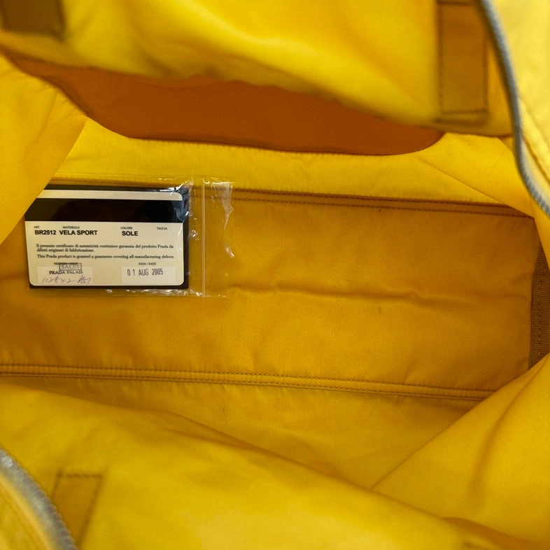 Prada Yellow Nylon Shoulder Bag Large