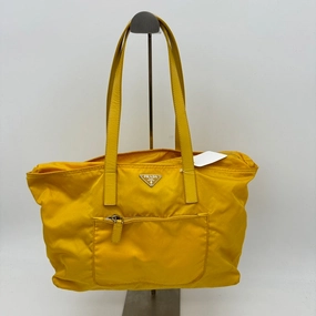 Prada Yellow Nylon Shoulder Bag Large