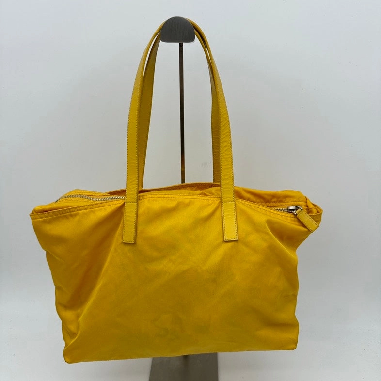 Prada Yellow Nylon Shoulder Bag Large