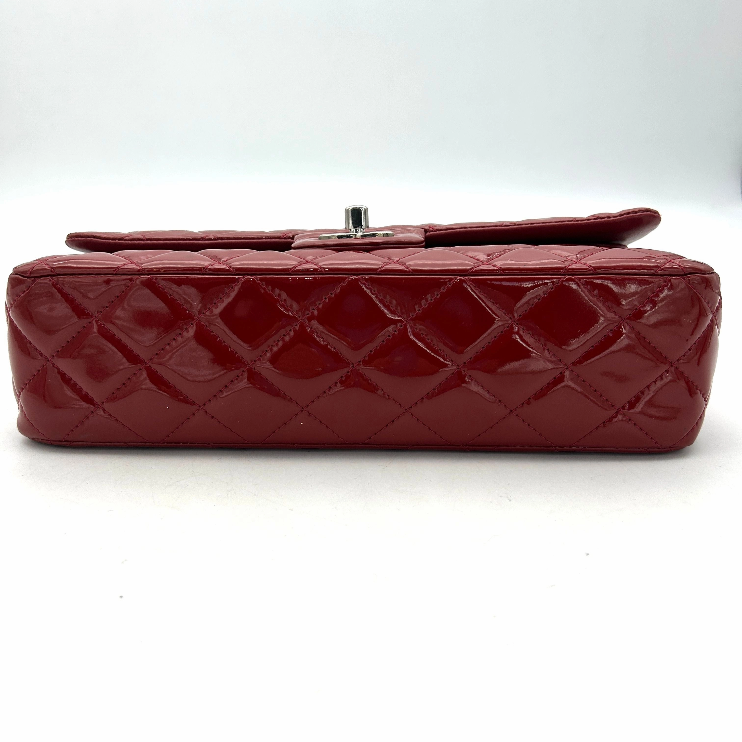 Pre- Chanel Classic Patent Maxi Double Flap Bag - Red Shoulder Bags, Handbags AF605