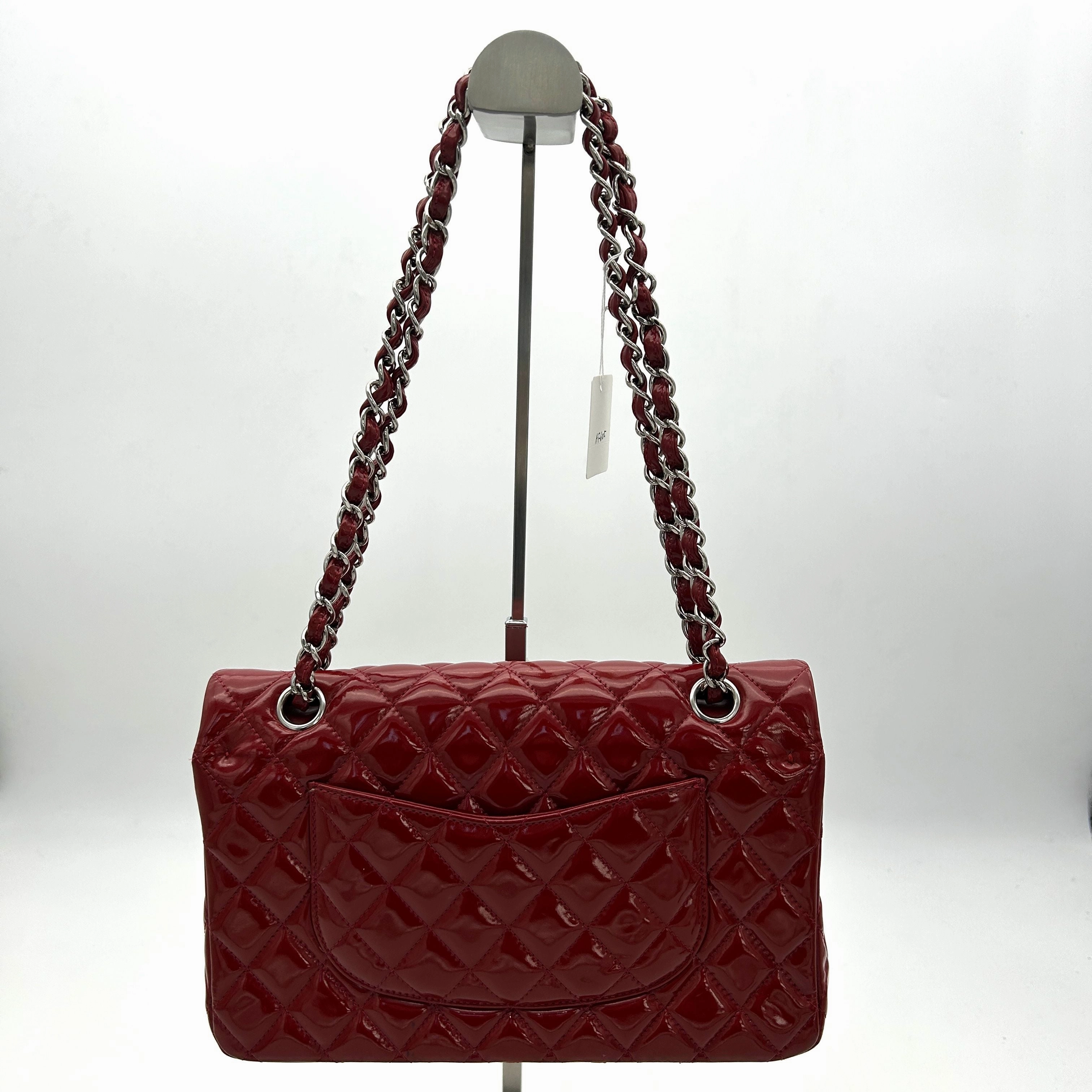 Pre- Chanel Classic Patent Maxi Double Flap Bag - Red Shoulder Bags, Handbags AF605