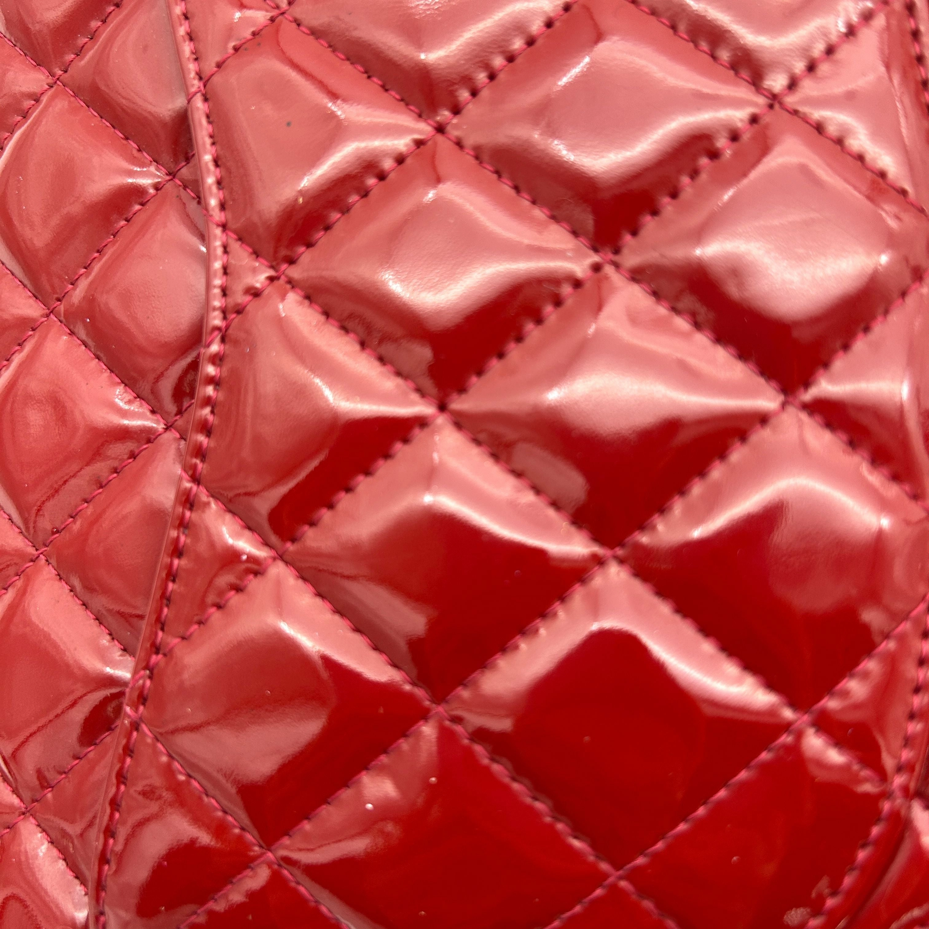 Pre- Chanel Classic Patent Maxi Double Flap Bag - Red Shoulder Bags, Handbags AF605