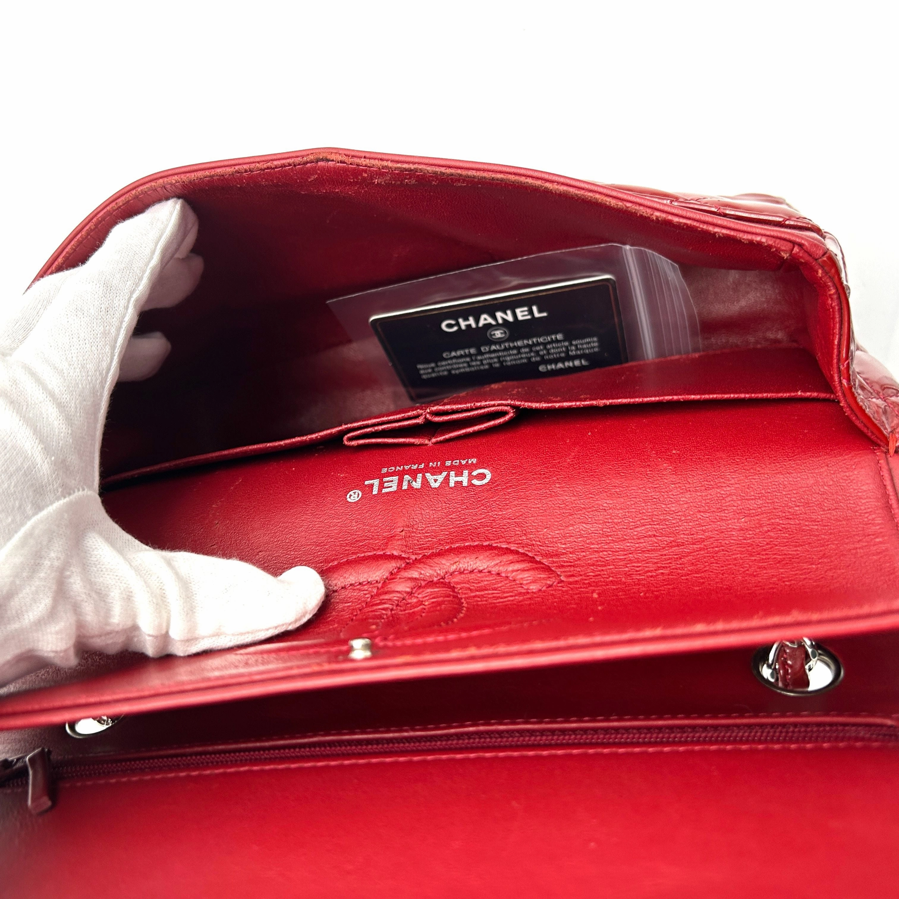 Pre- Chanel Classic Patent Maxi Double Flap Bag - Red Shoulder Bags, Handbags AF605