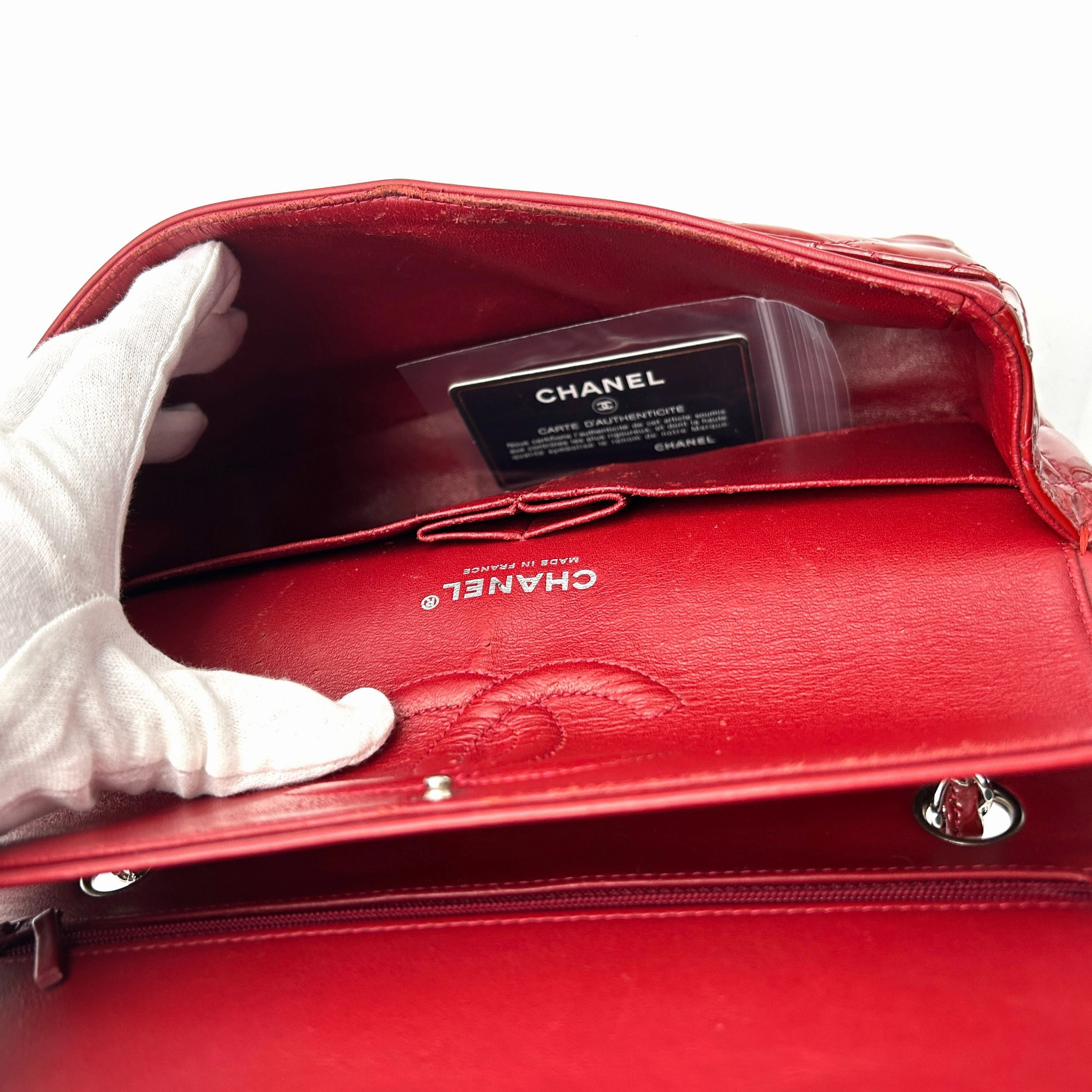 Pre- Chanel Classic Patent Maxi Double Flap Bag - Red Shoulder Bags, Handbags AF605