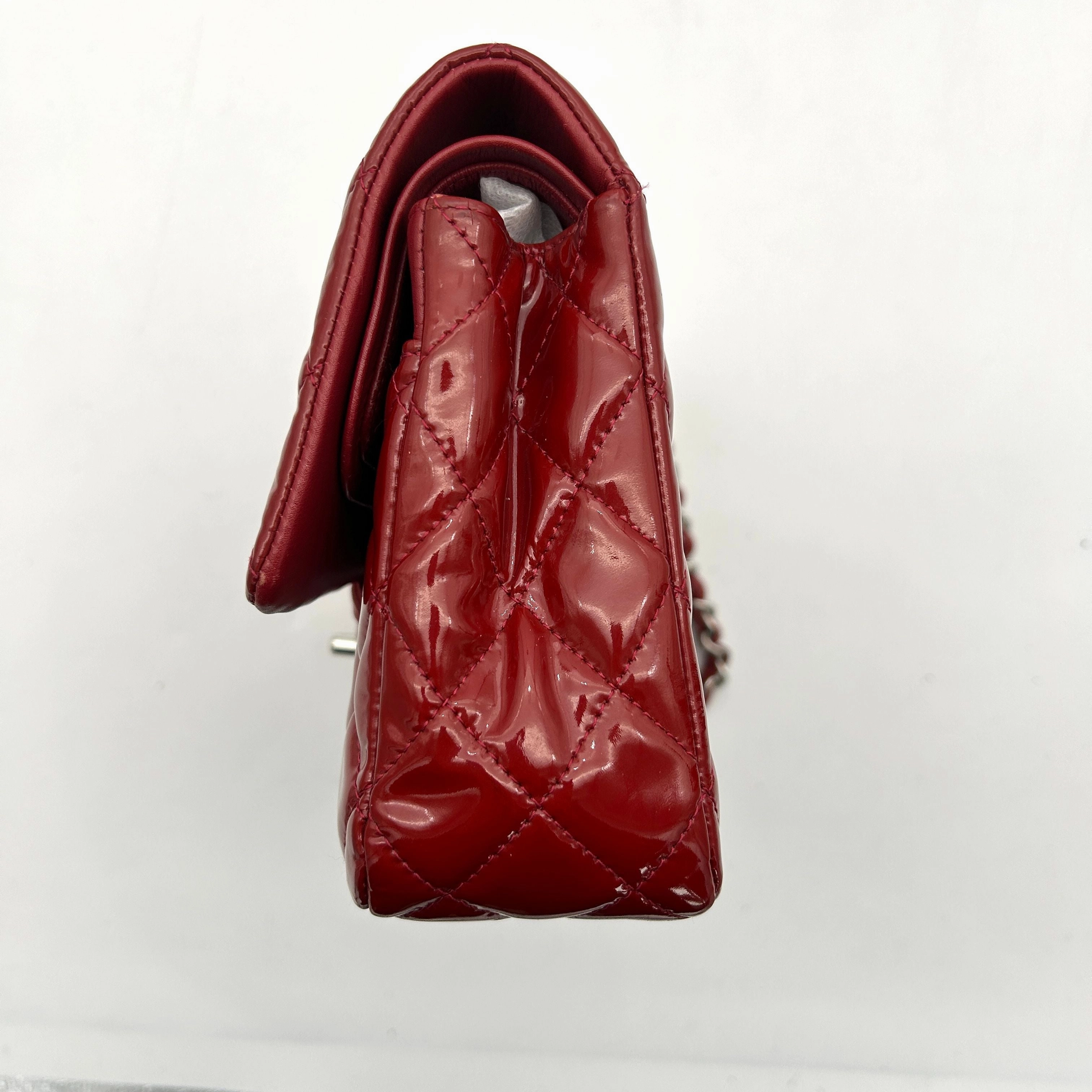 Pre- Chanel Classic Patent Maxi Double Flap Bag - Red Shoulder Bags, Handbags AF605
