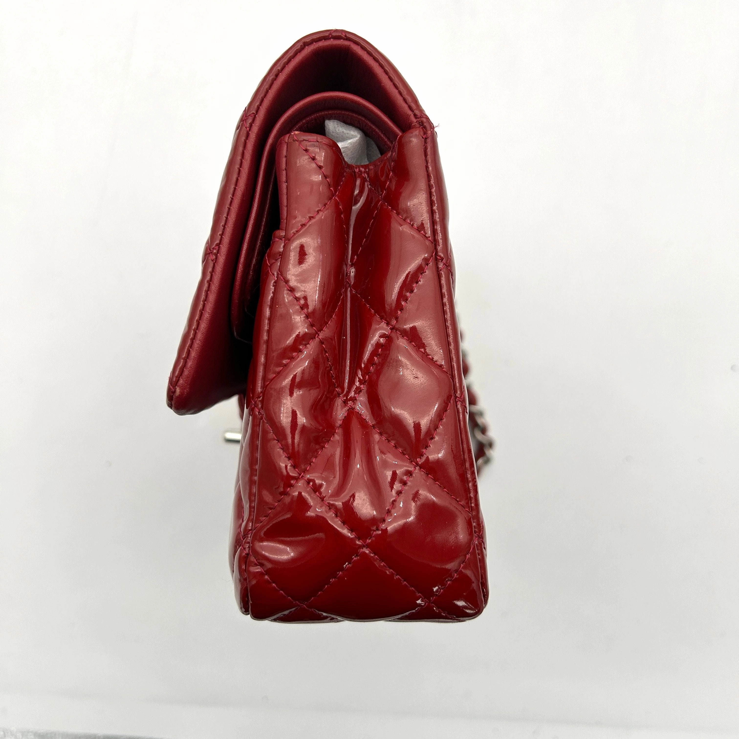 Pre- Chanel Classic Patent Maxi Double Flap Bag - Red Shoulder Bags, Handbags AF605