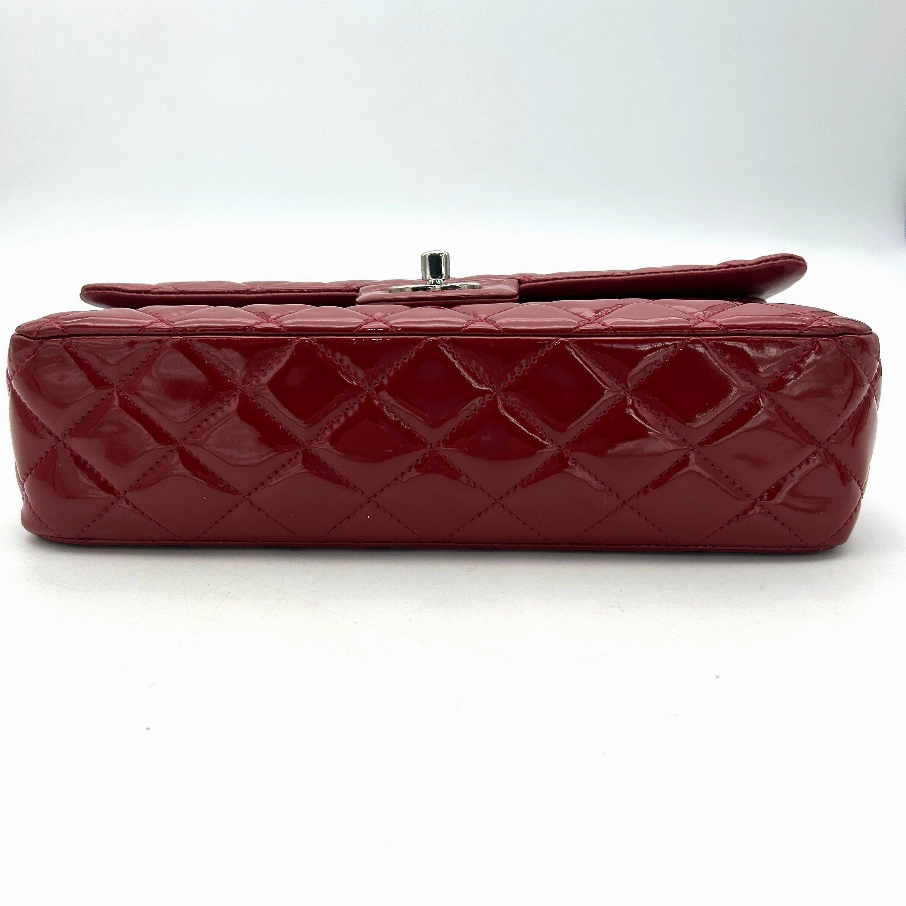 Pre- Chanel Classic Patent Maxi Double Flap Bag - Red Shoulder Bags, Handbags AF605