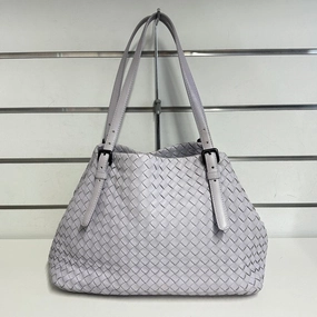 Pre-loved BV Tote Bag 8774 Grey Shoulder Tote Bag