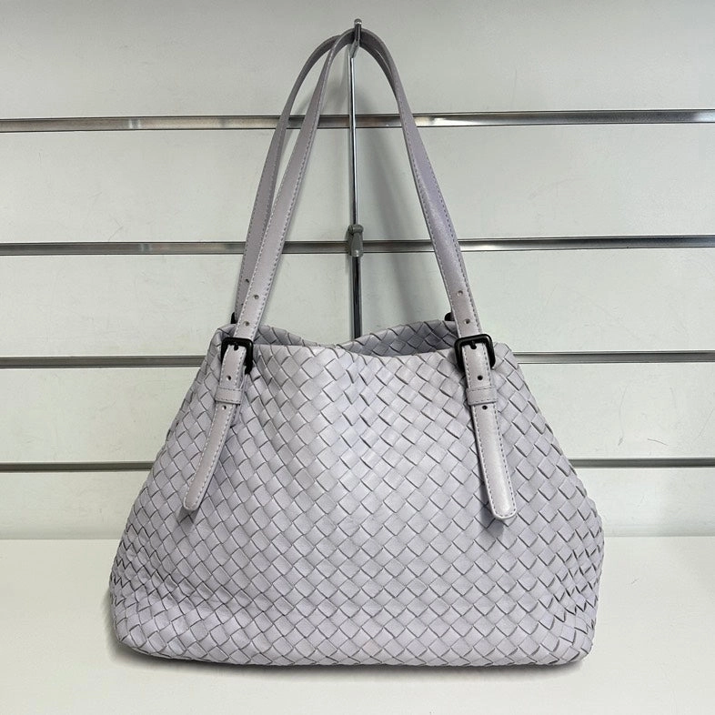 Pre-loved BV Tote Bag 8774 Grey Shoulder Tote Bag