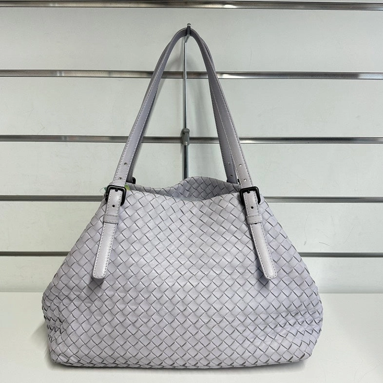 Pre-loved BV Tote Bag 8774 Grey Shoulder Tote Bag