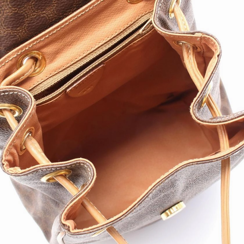 Pre-loved CELINE Macadam Backpack Rucksack PVC Leather Dark Brown