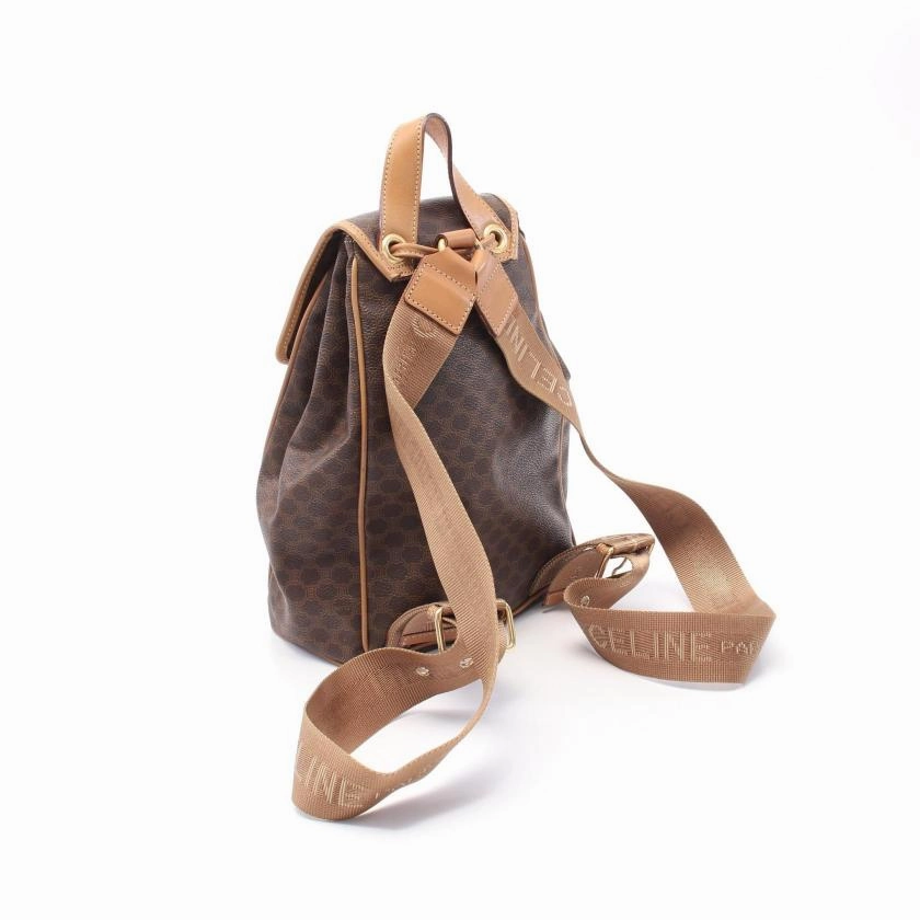 Pre-loved CELINE Macadam Backpack Rucksack PVC Leather Dark Brown