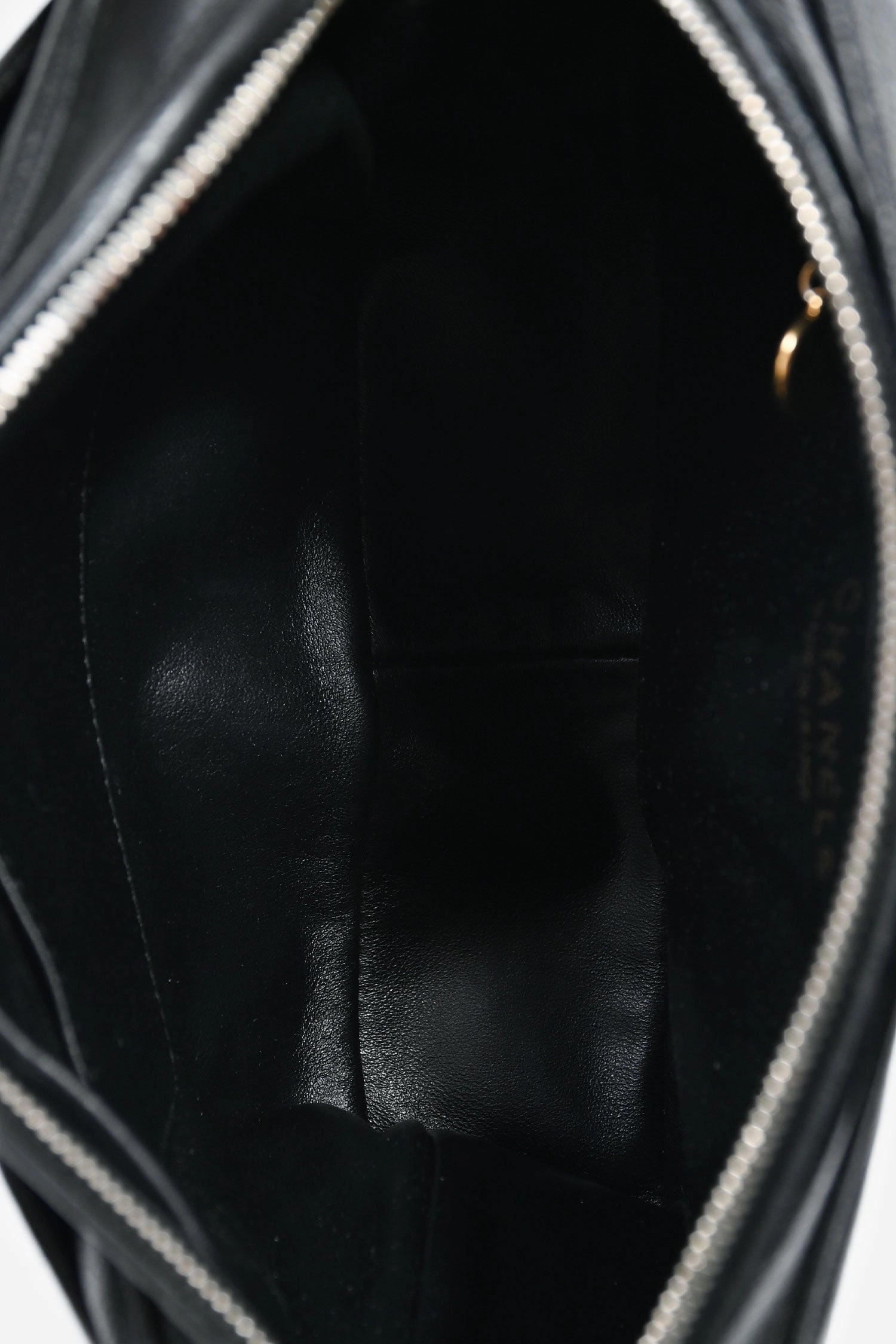 Pre-Loved Chanel 1986-1988 Black Caviar Leather Triple CC Logo Crossbody