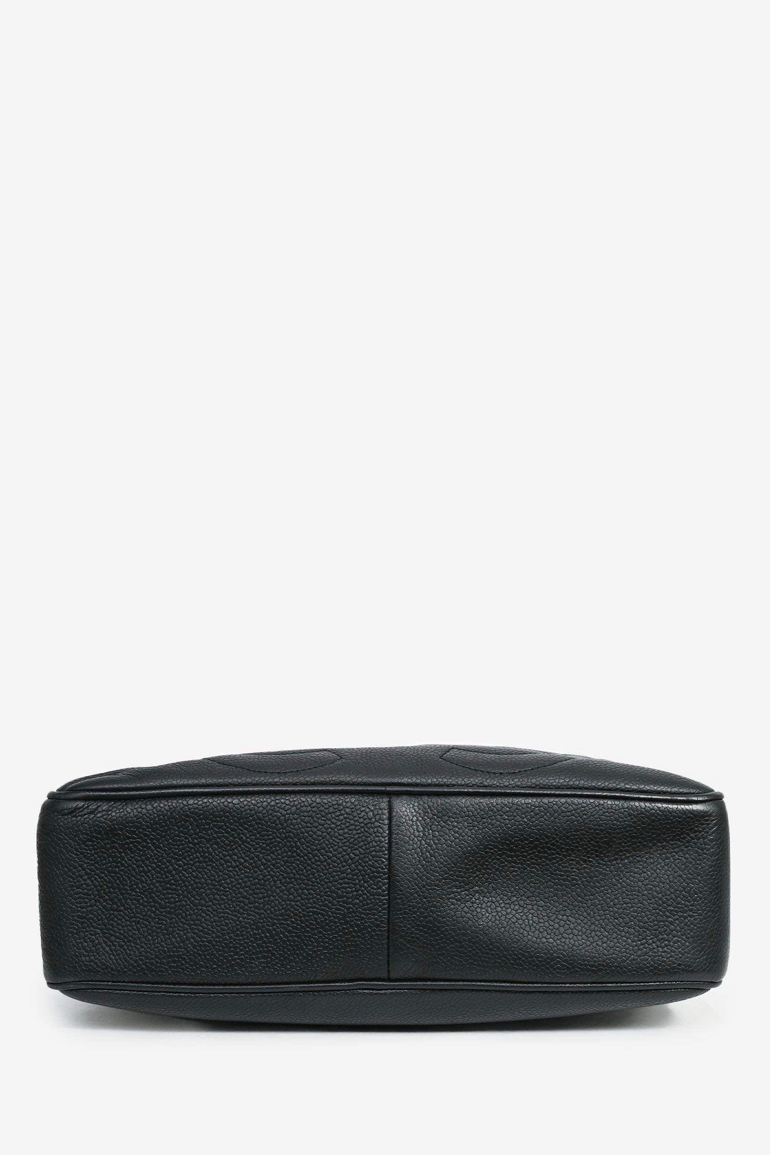 Pre-Loved Chanel 1986-1988 Black Caviar Leather Triple CC Logo Crossbody