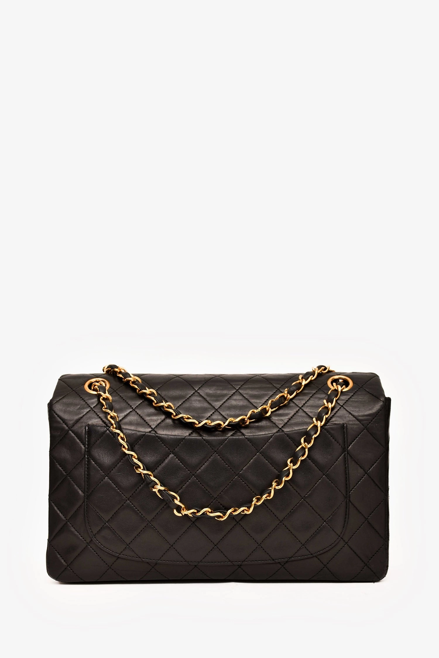 Pre-Loved Chanel 1989-1991 Black Lambskin Classic Flap Bag