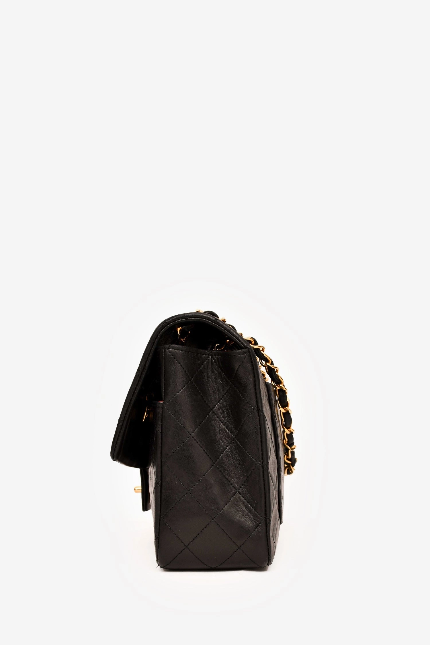 Pre-Loved Chanel 1989-1991 Black Lambskin Classic Flap Bag