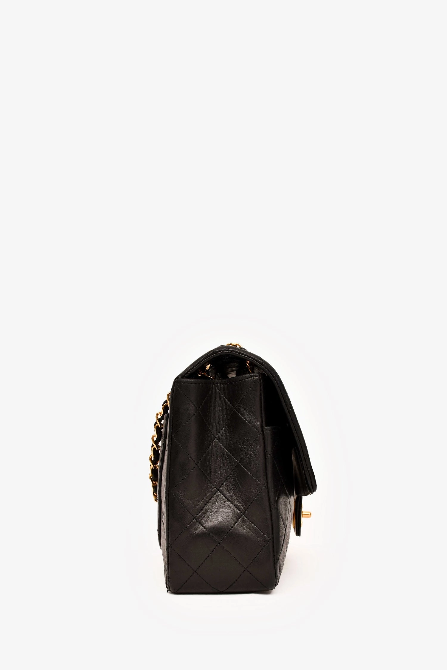 Pre-Loved Chanel 1989-1991 Black Lambskin Classic Flap Bag