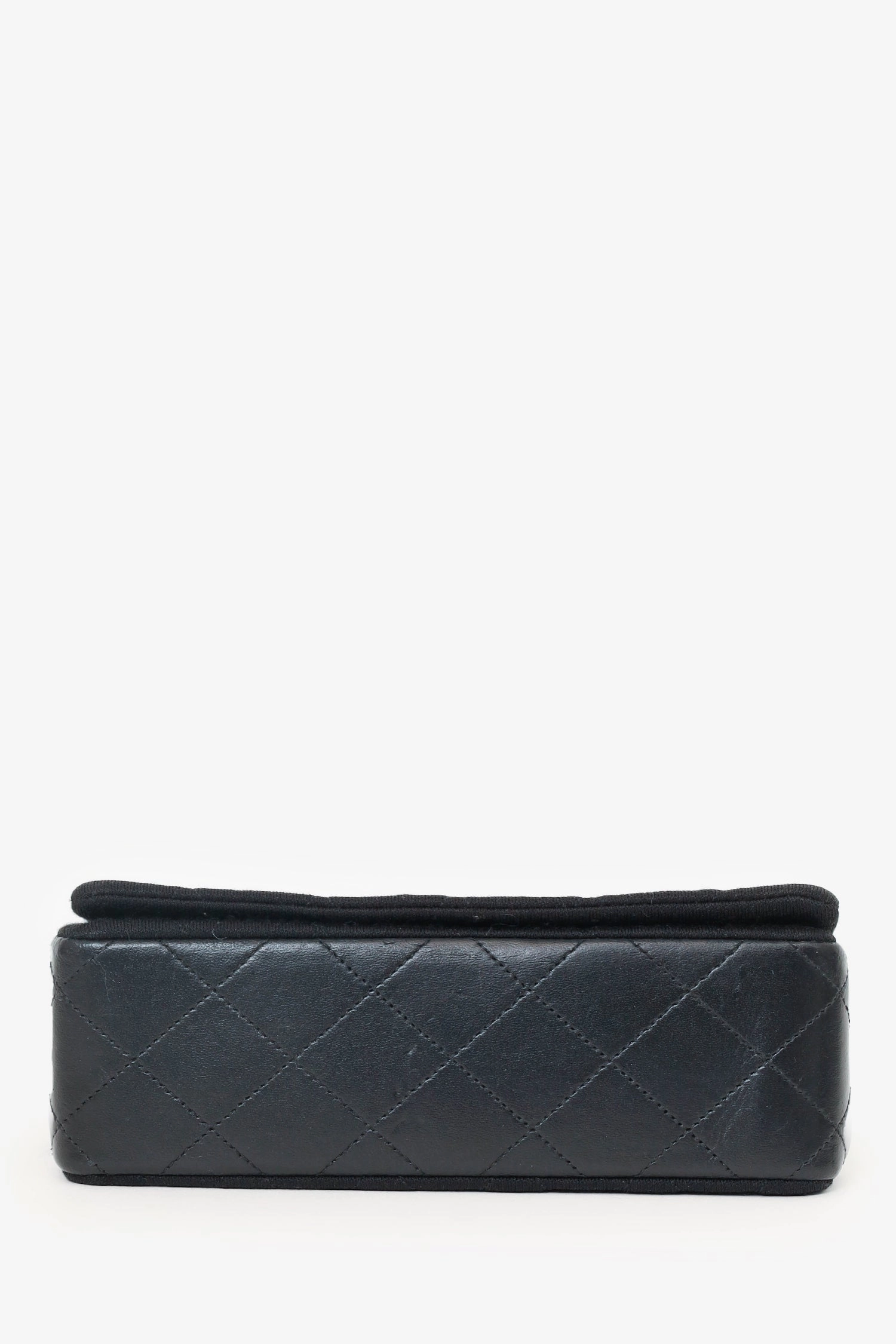 Pre-Loved Chanel 1989-91 Black Jersey/Lambskin Mini Full Flap Bag