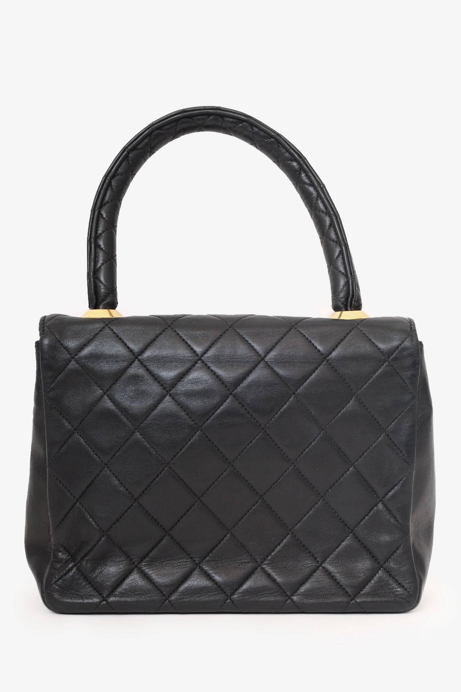 Pre-Loved Chanel 1991-94 Black Quilted Lambskin Kelly Top Handle Bag