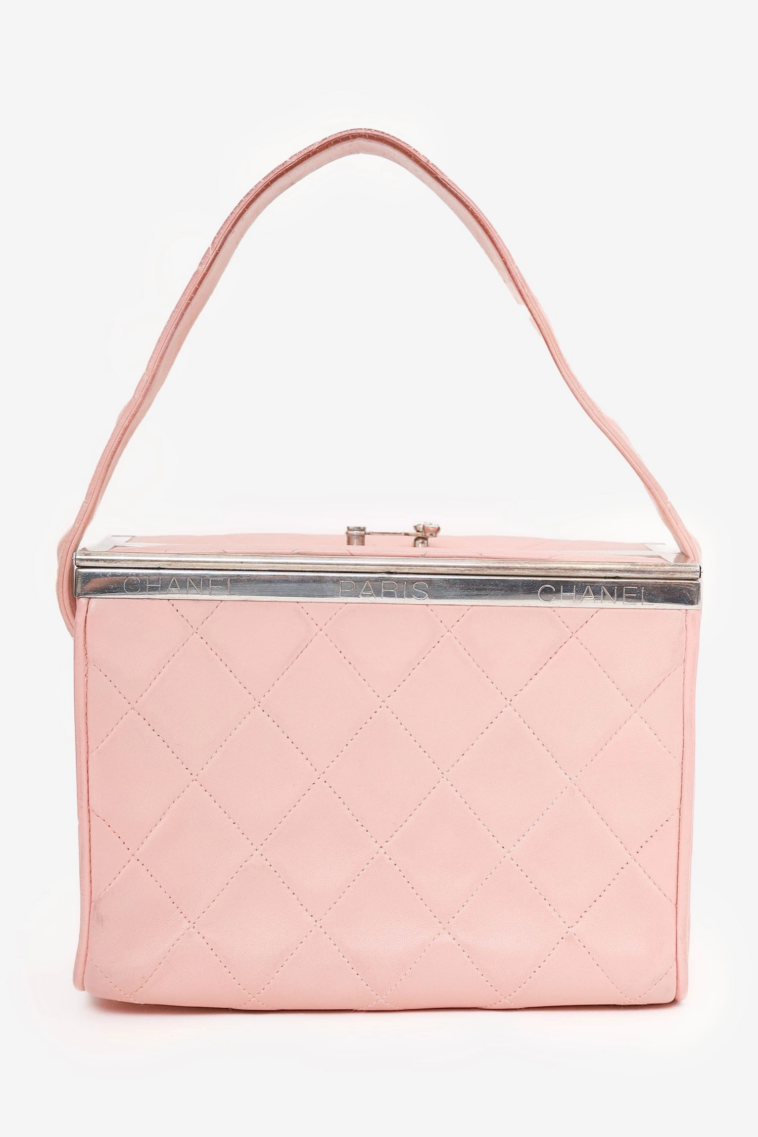 Pre-Loved Chanel 1996-97 Pink Quilted Lambskin Vanity Box
