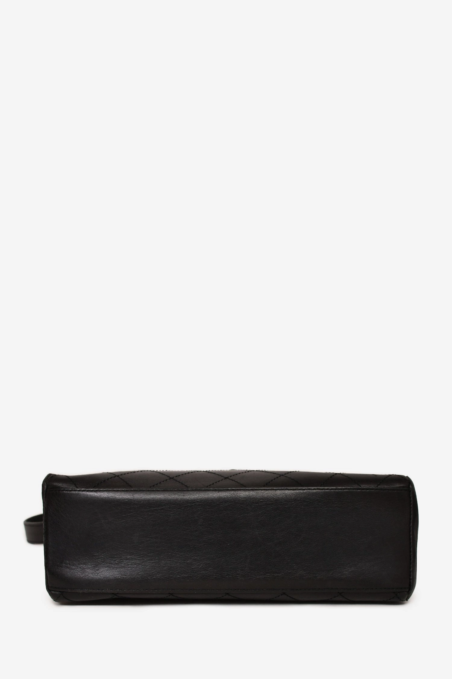 Pre-Loved Chanel 1997-99 Black Leather Quilted CC Turn Lock Flap Shoulder Bag (As Is)
