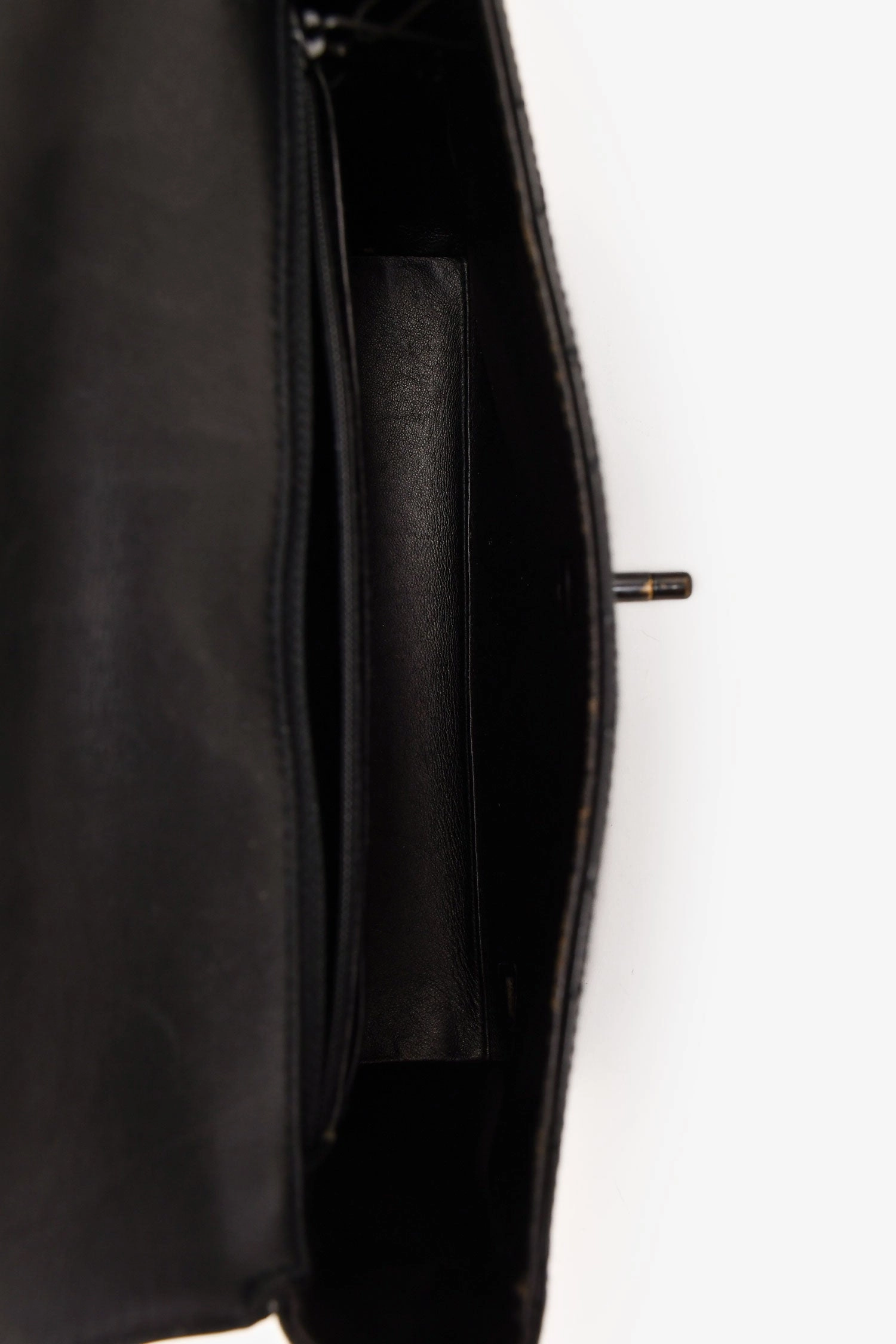Pre-Loved Chanel 1997-99 Black Leather Quilted CC Turn Lock Flap Shoulder Bag (As Is)
