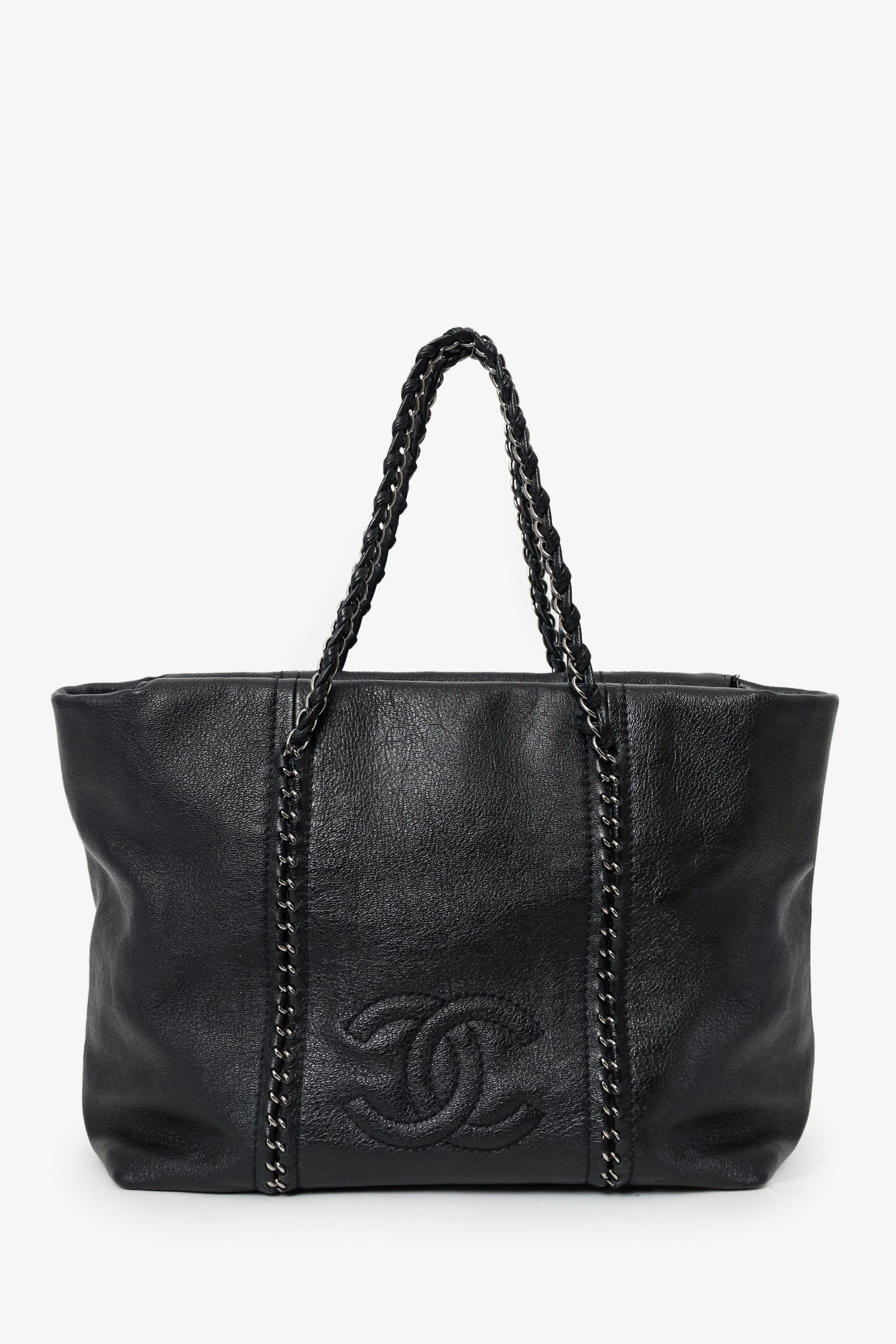 Pre-Loved Chanel 2005/06 Black Leather Luxe Ligne Tote