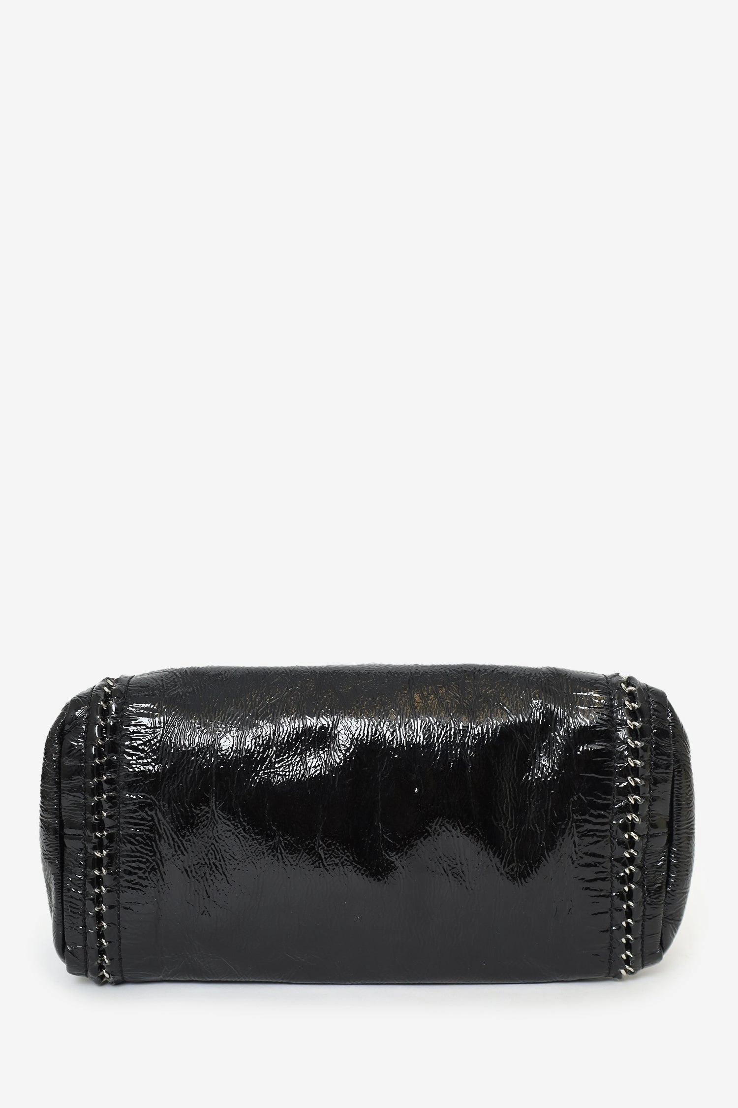 Pre-loved Chanel  2005/06 Black Patent Leather CC Luxe Ligne Bowling Bag
