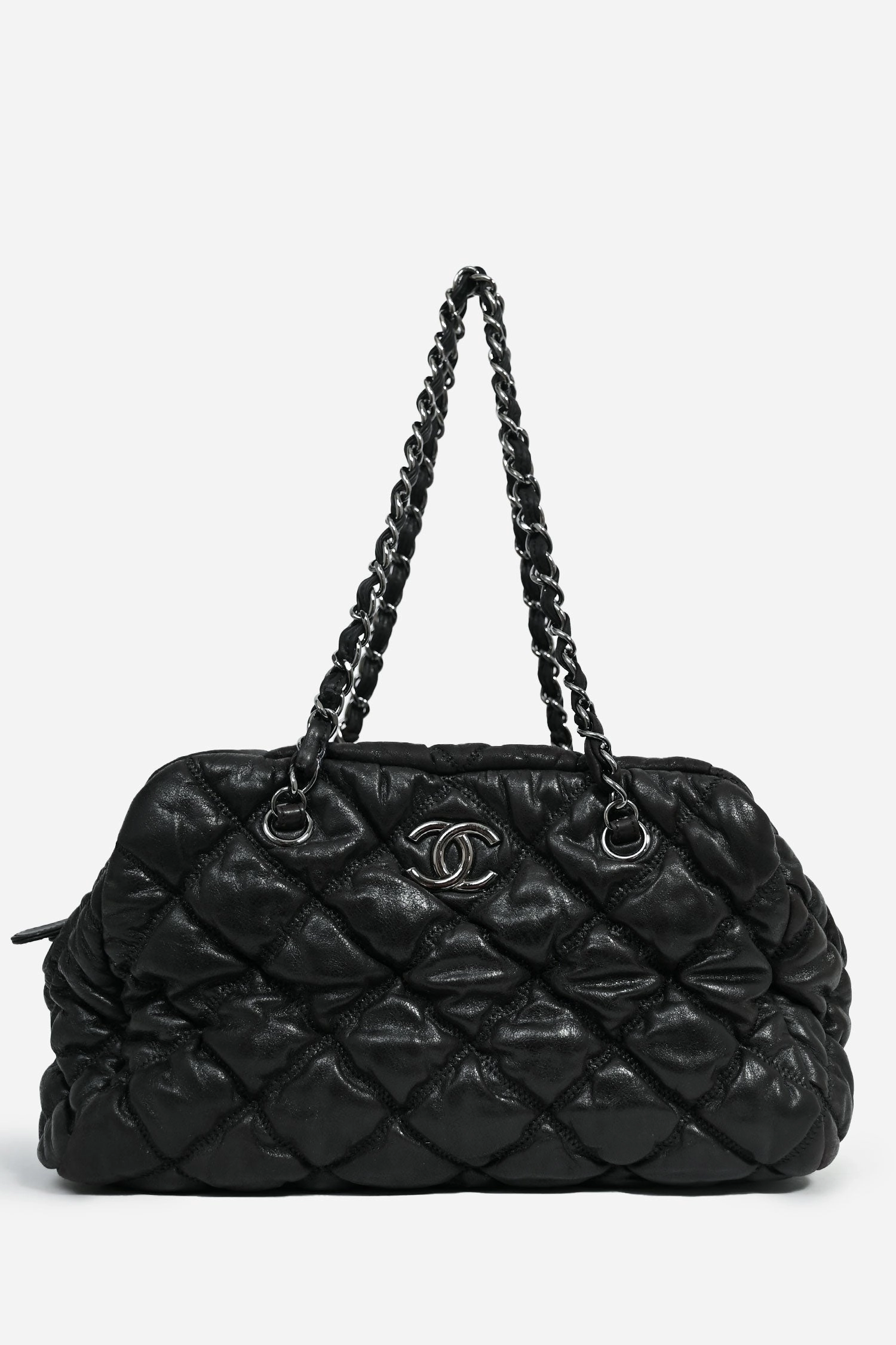 Pre-Loved Chanel 2008-09 Black Quilted Leather Bowler Bag
