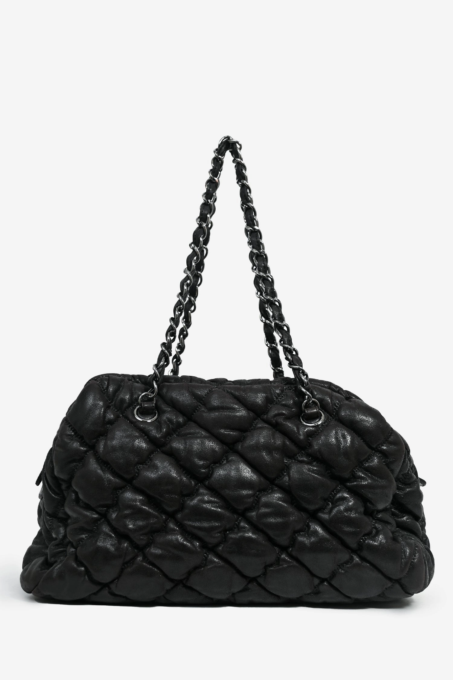 Pre-Loved Chanel 2008-09 Black Quilted Leather Bowler Bag