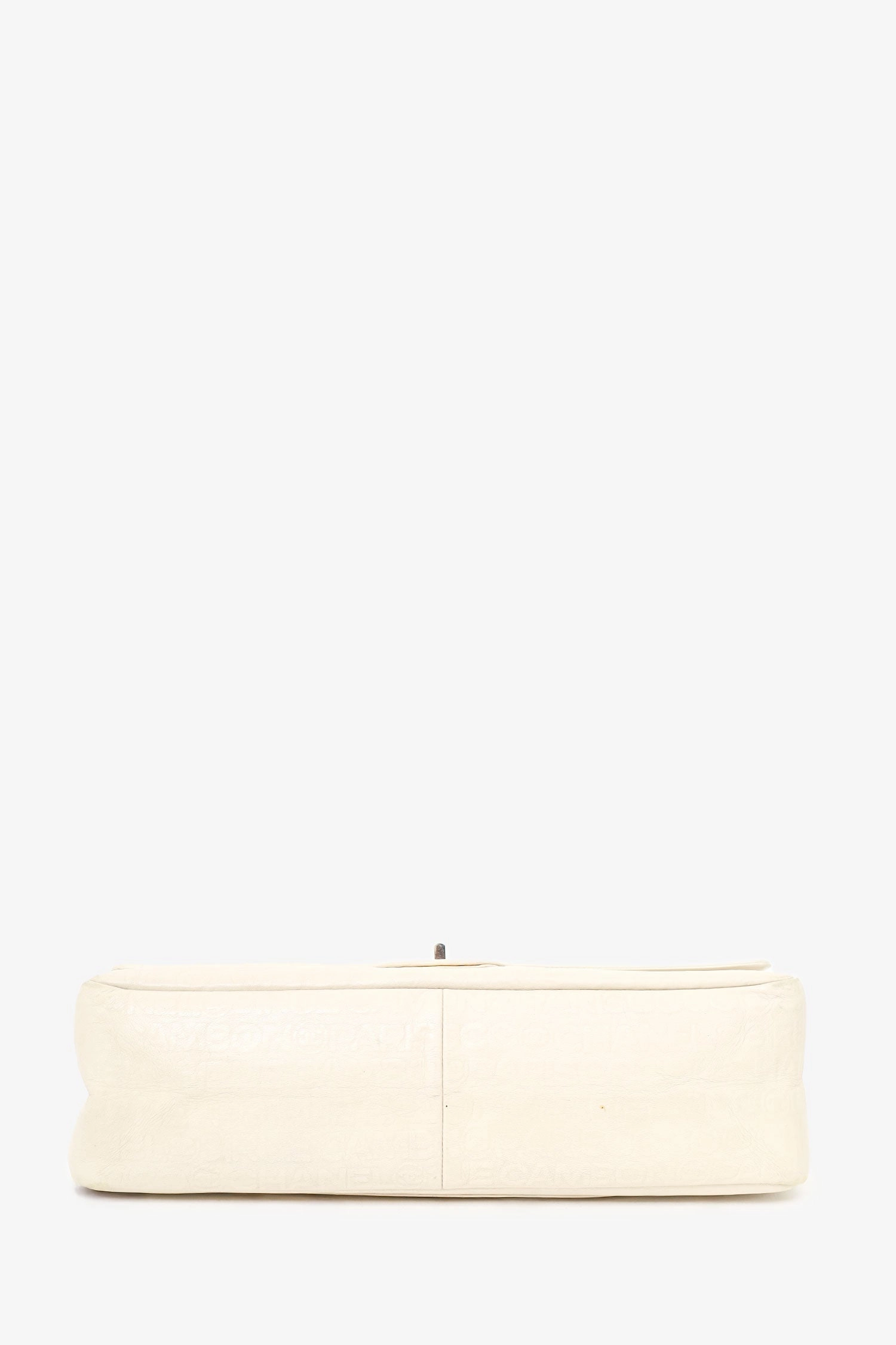 Pre-loved Chanel 2008-09 White Embossed CC Calfskin Unlimited Reissue 228 Flap Bag