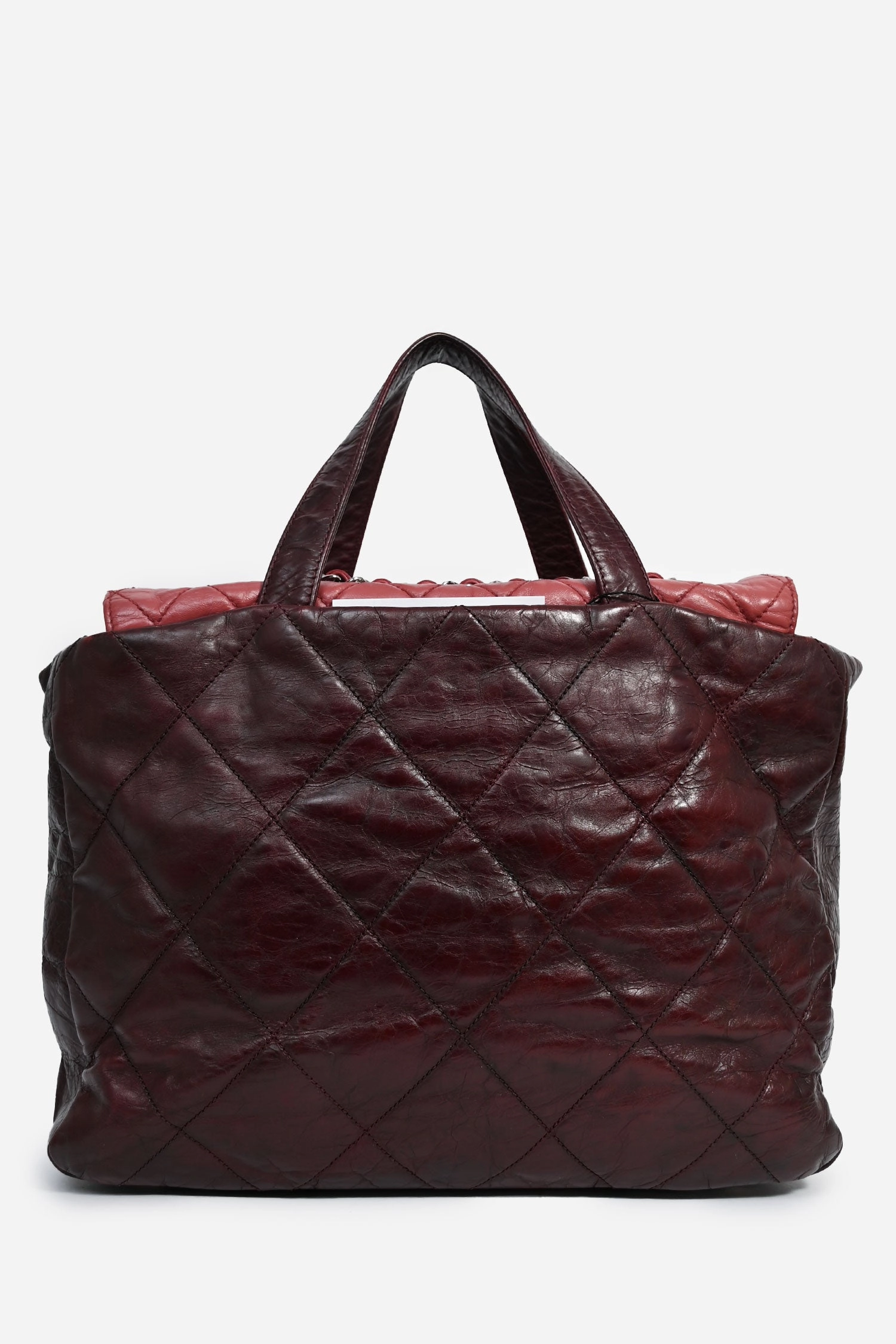 Pre-Loved Chanel 2009/10 Burgundy Leather Quilted CC 'Portobello' Tote Bag