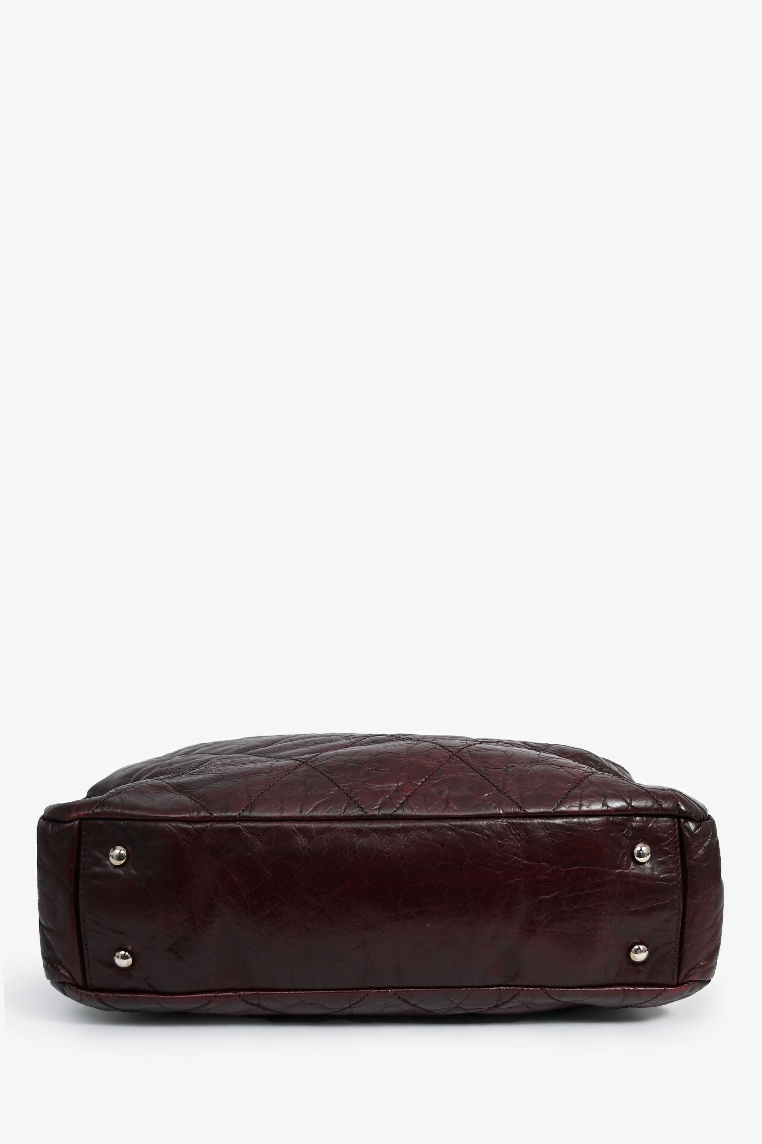Pre-Loved Chanel 2009/10 Burgundy Leather Quilted CC 'Portobello' Tote Bag