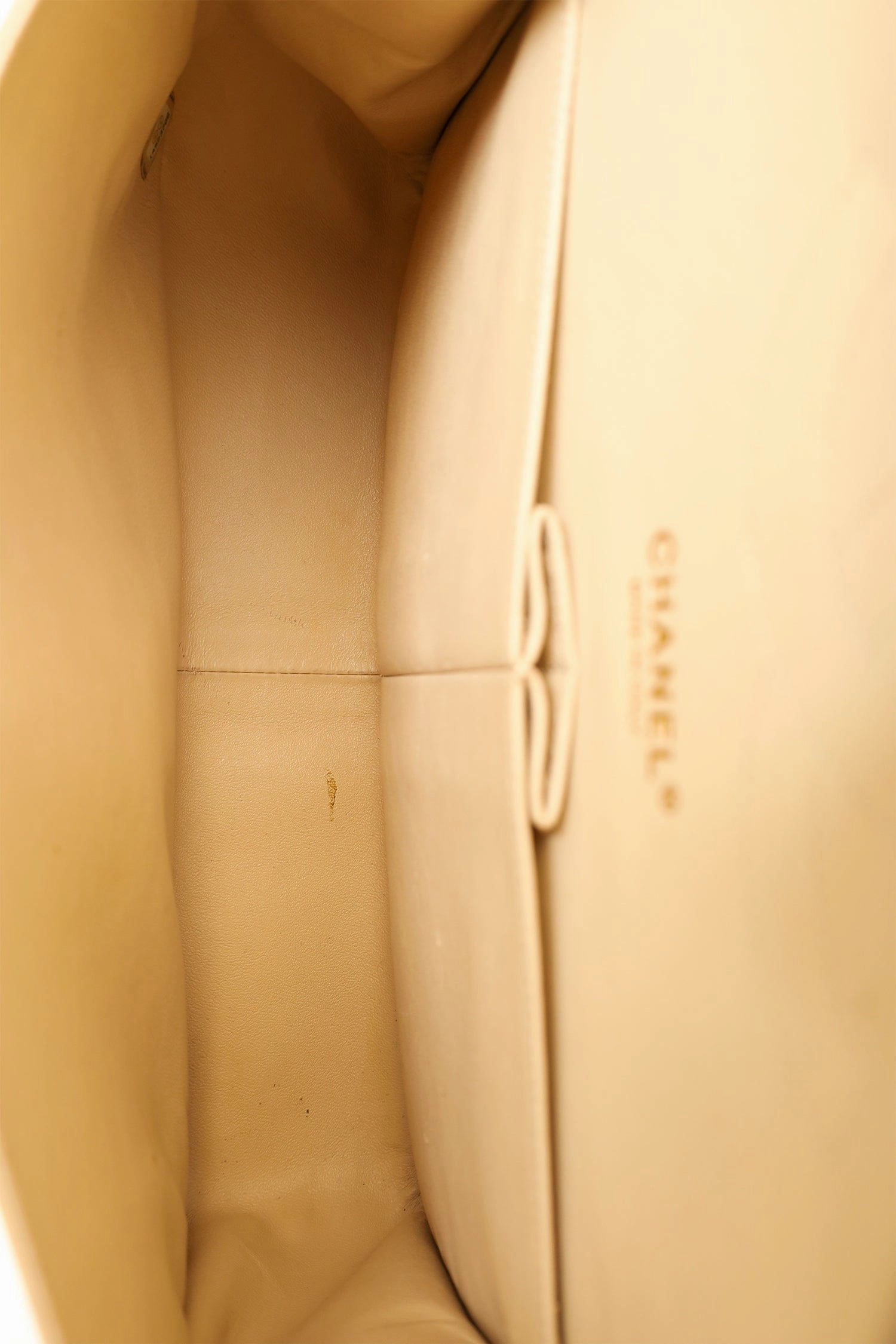 Pre-Loved Chanel 2010-11 Beige Caviar Leather Jumbo Classic Double Flap Bag