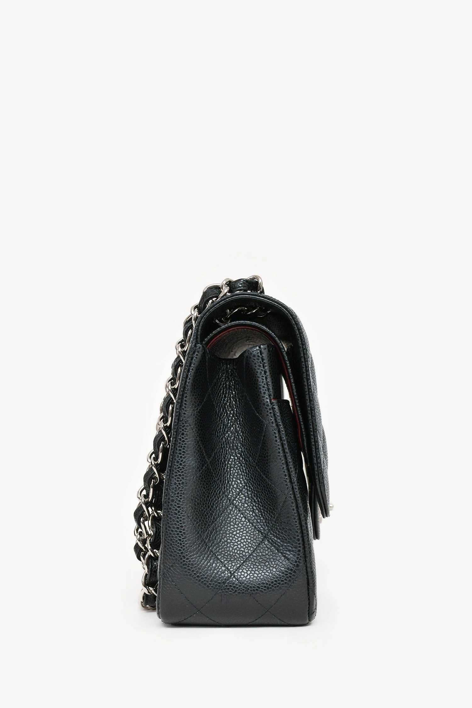 Pre-Loved Chanel 2014 Black Caviar Leather Jumbo Double Flap