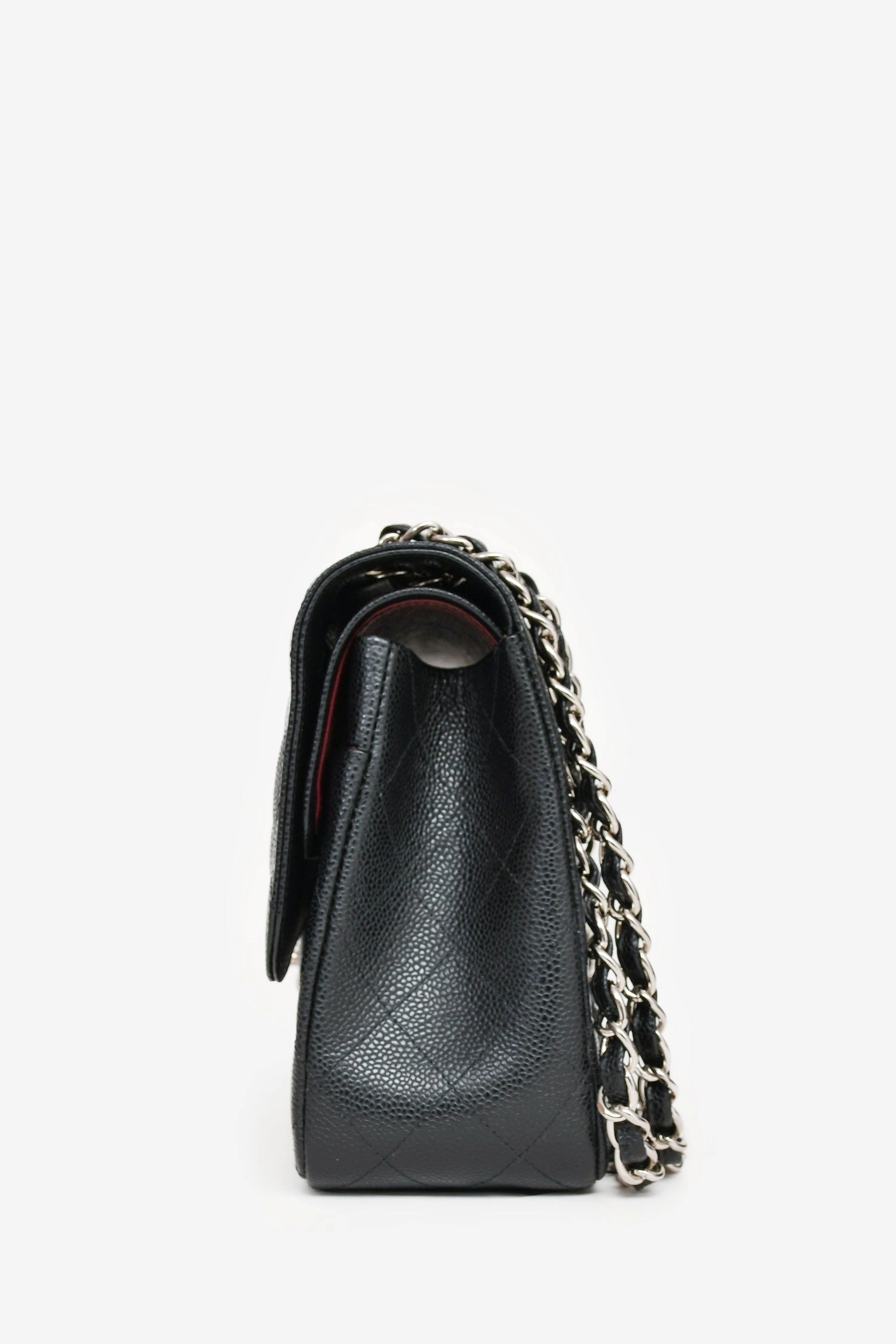 Pre-Loved Chanel 2014 Black Caviar Leather Jumbo Double Flap