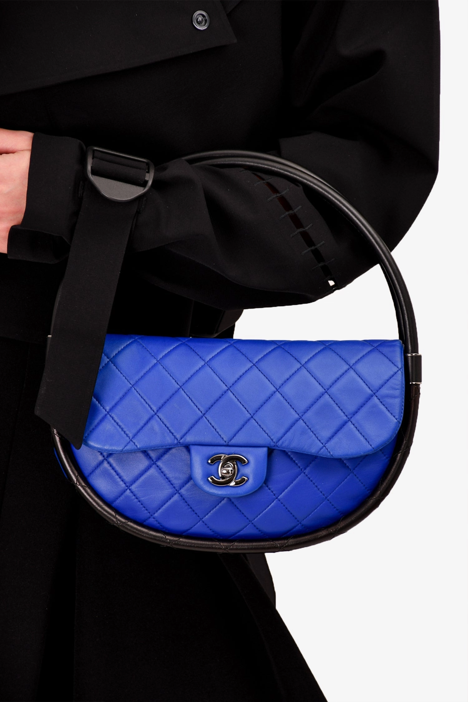 Pre-loved Chanel 2014 Blue Leather Quilted 'Hula' Shoulder Bag
