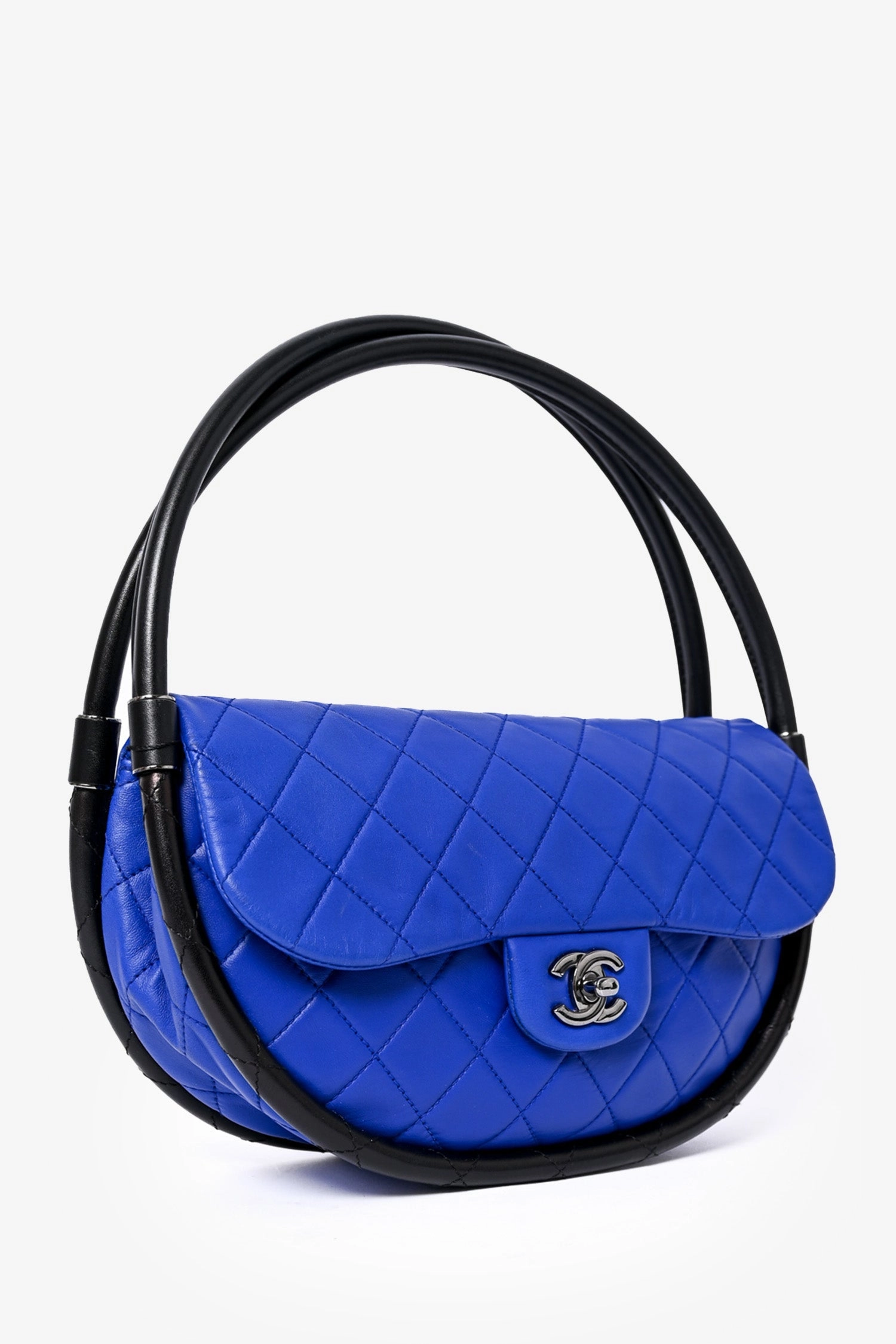 Pre-loved Chanel 2014 Blue Leather Quilted 'Hula' Shoulder Bag