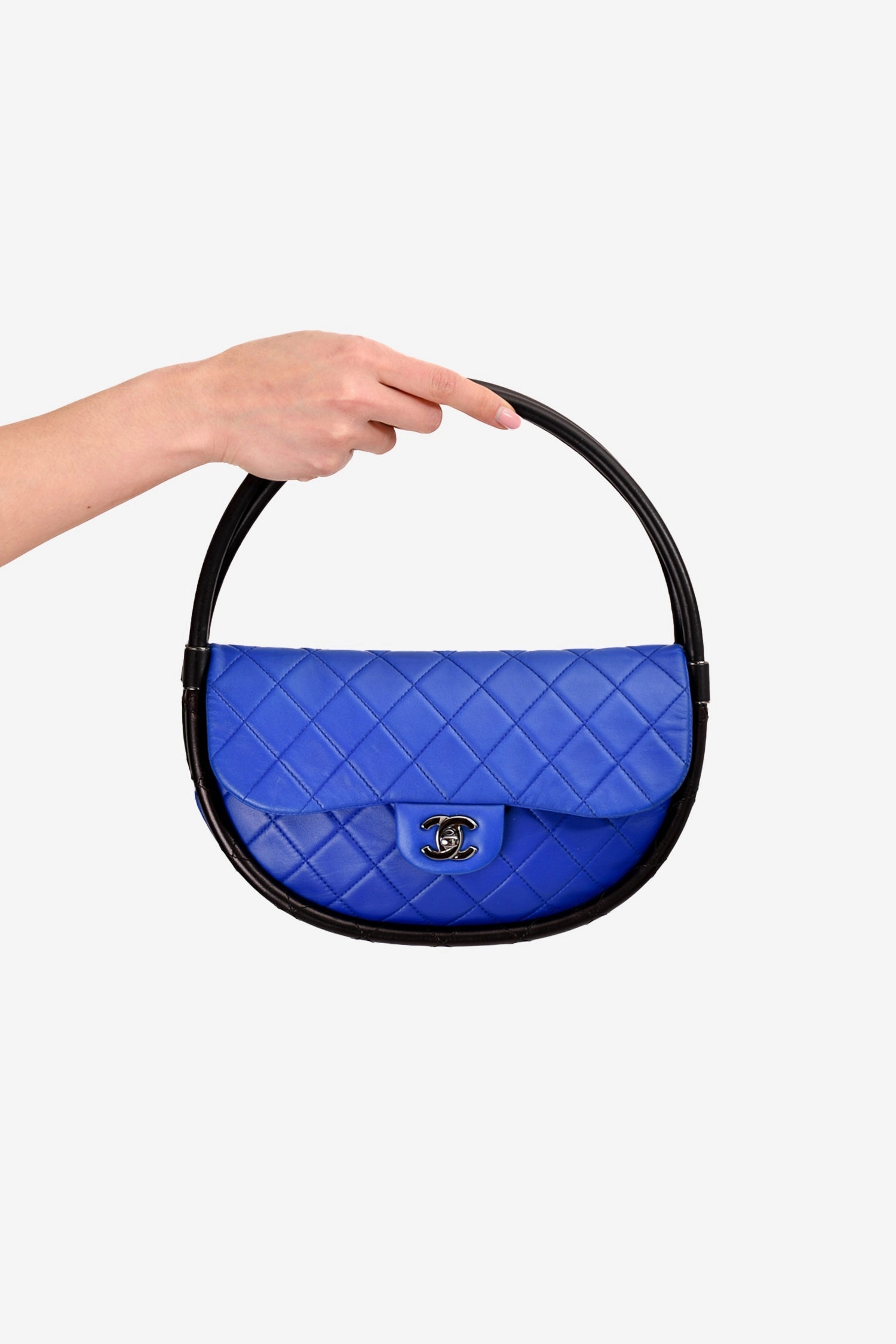 Pre-loved Chanel 2014 Blue Leather Quilted 'Hula' Shoulder Bag