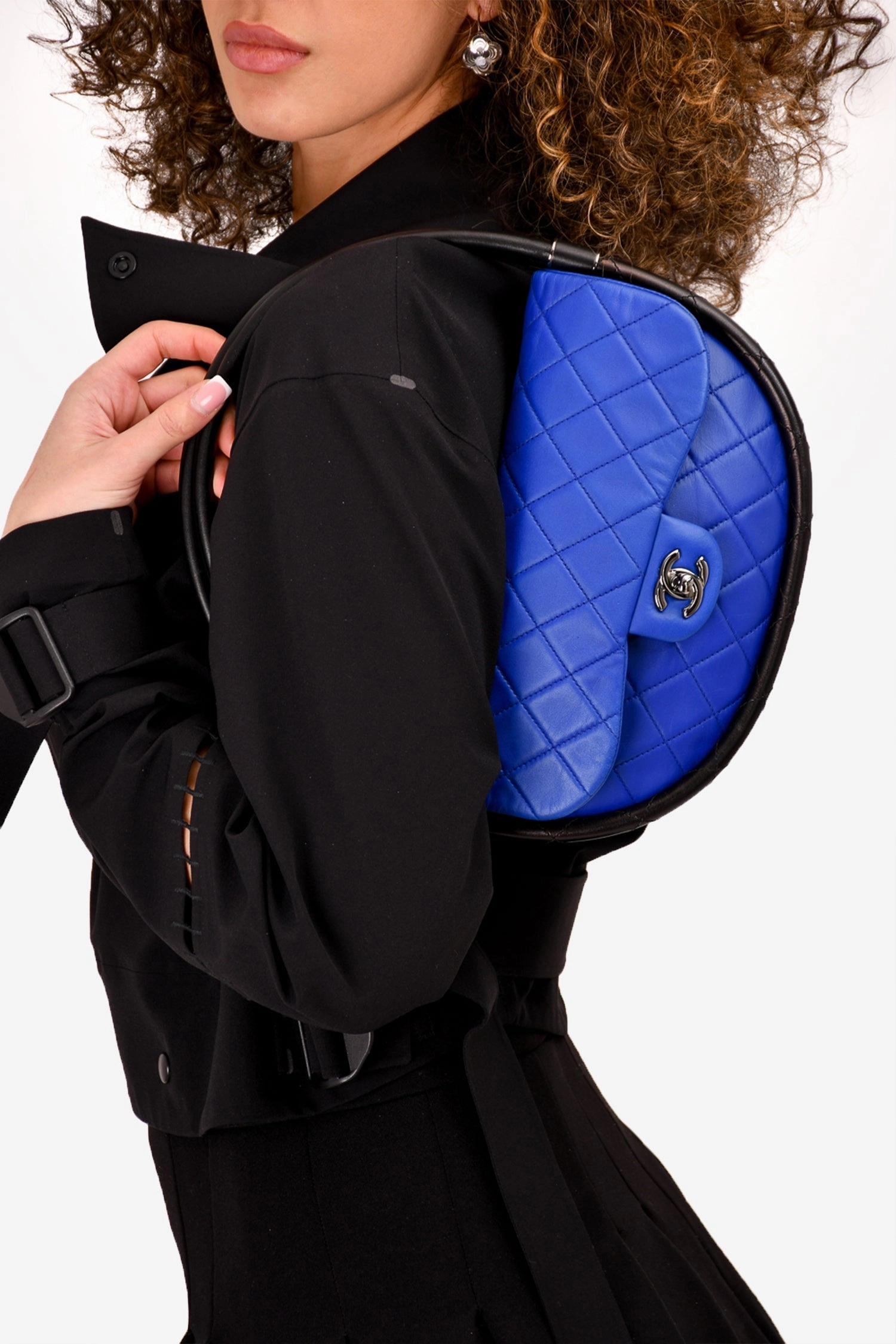 Pre-loved Chanel 2014 Blue Leather Quilted 'Hula' Shoulder Bag