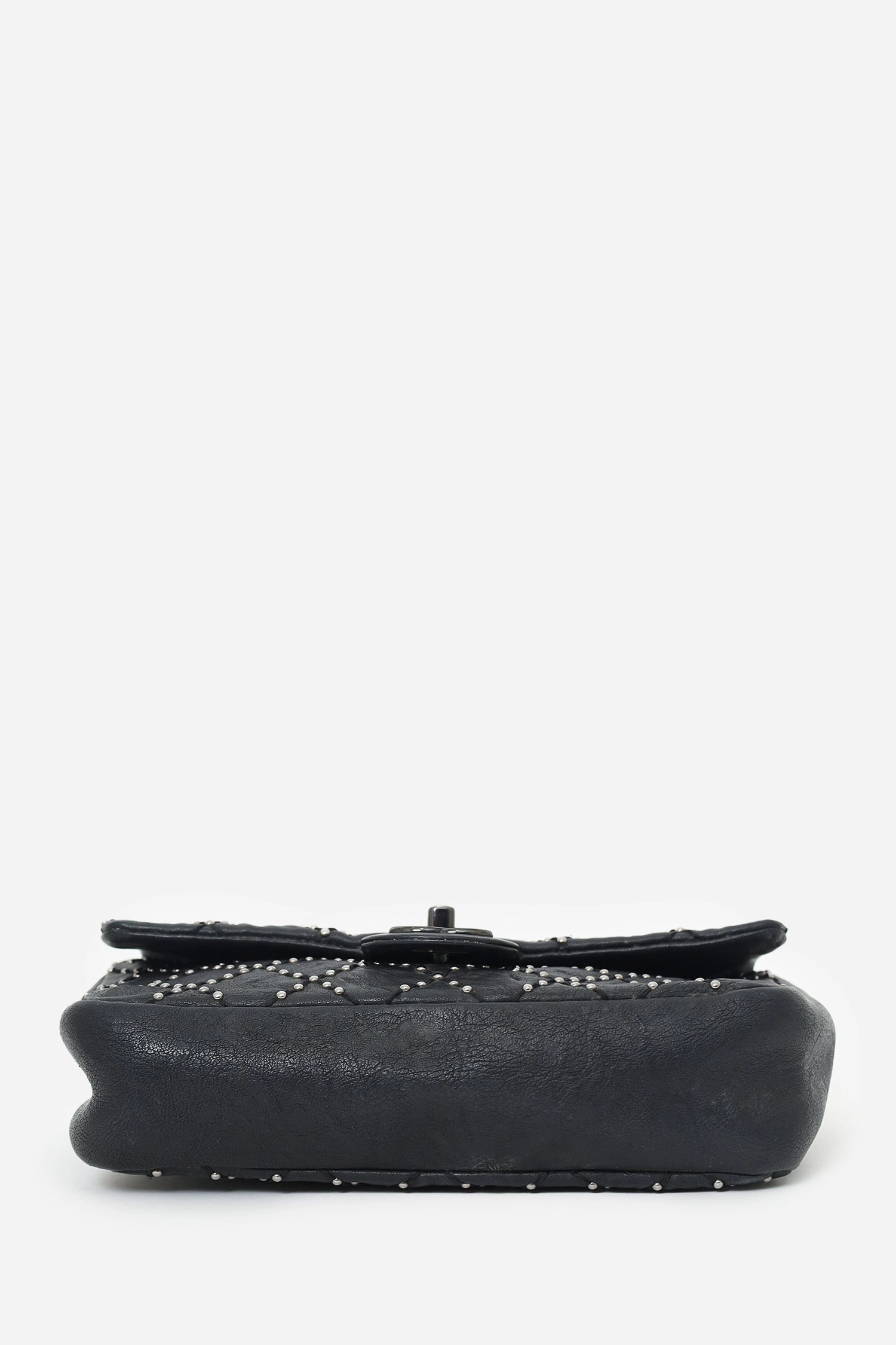 Pre-Loved Chanel 2014 Collection Black Studded Metal Beauty Flap Bag