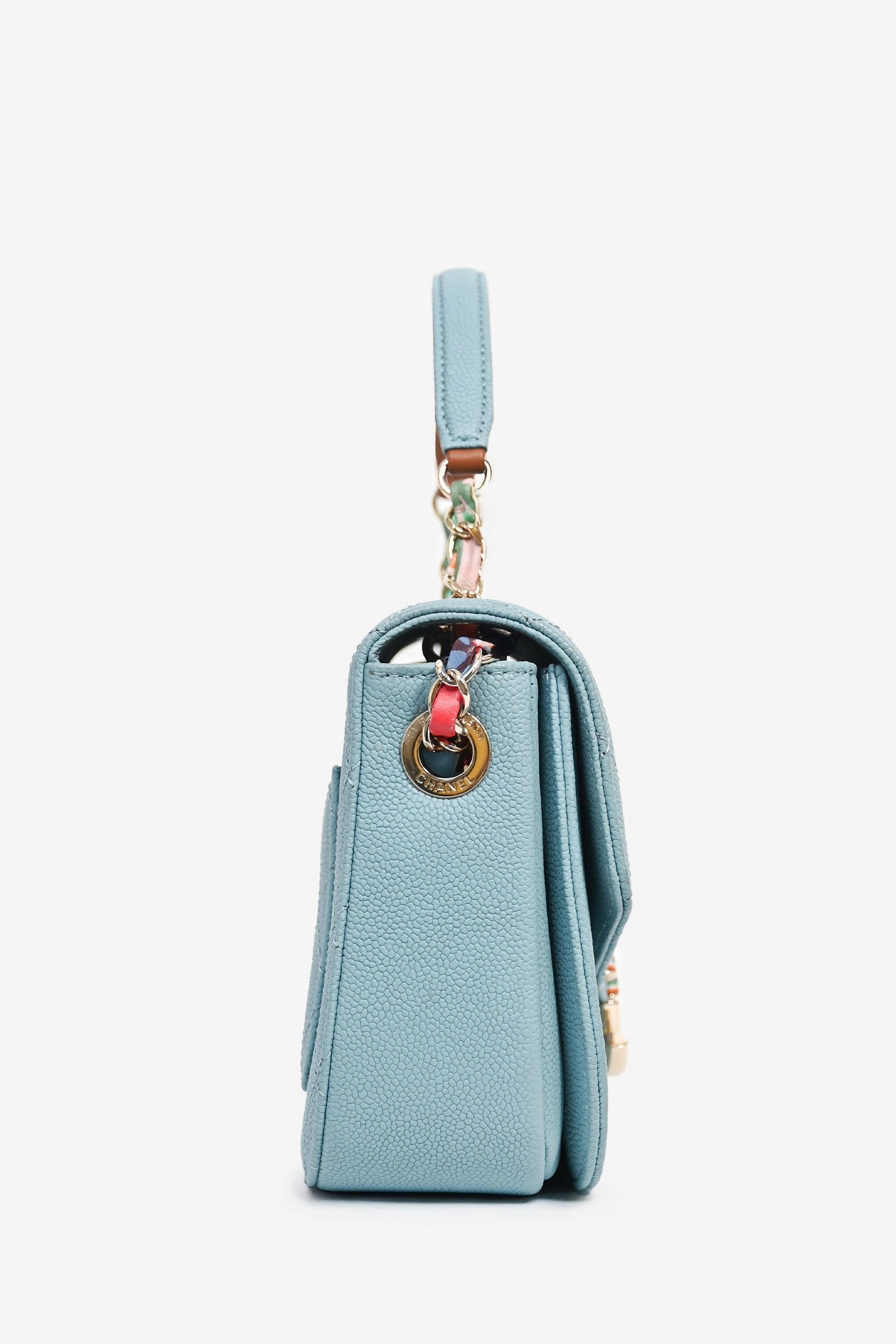 Pre-Loved Chanel 2016-17 Paris-Cuba Blue Caviar Leather Thread Around Flap Bag