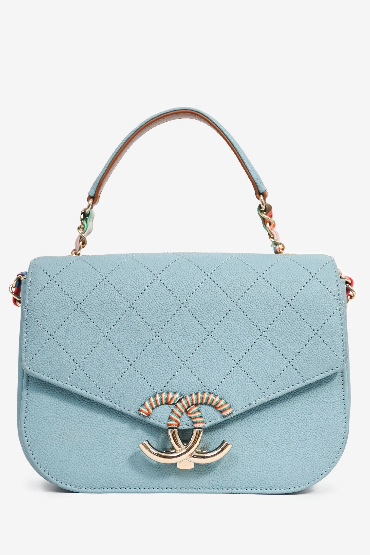 Pre-Loved Chanel 2016-17 Paris-Cuba Blue Caviar Leather Thread Around Flap Bag