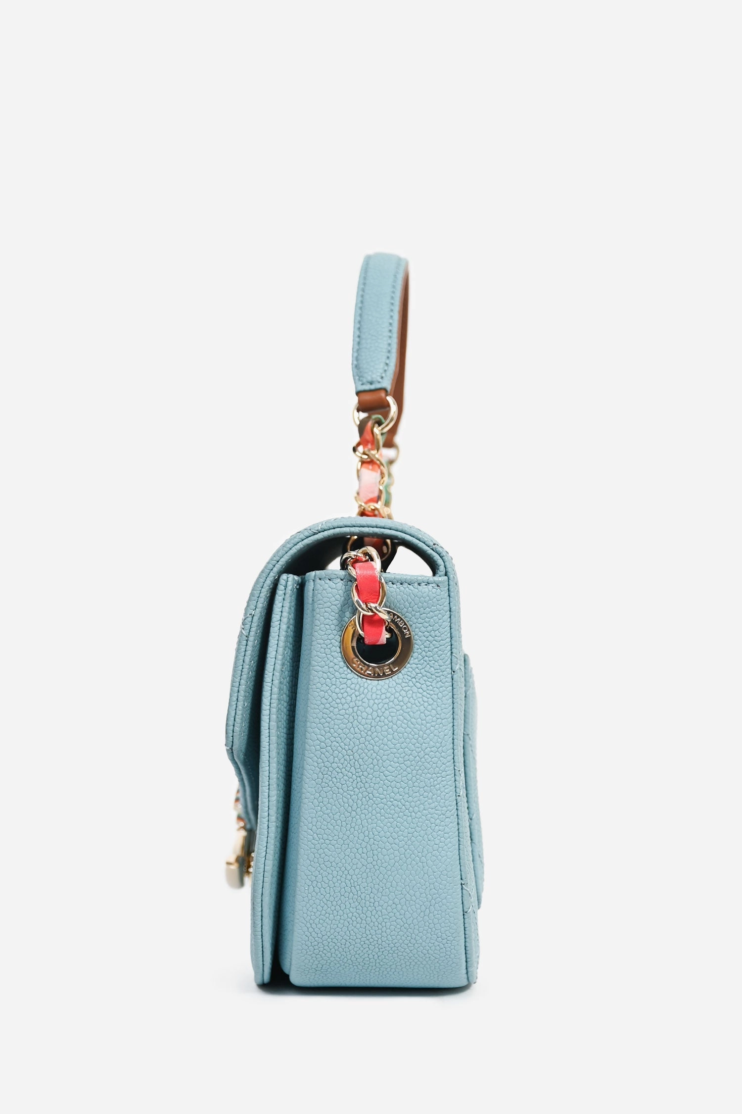 Pre-Loved Chanel 2016-17 Paris-Cuba Blue Caviar Leather Thread Around Flap Bag