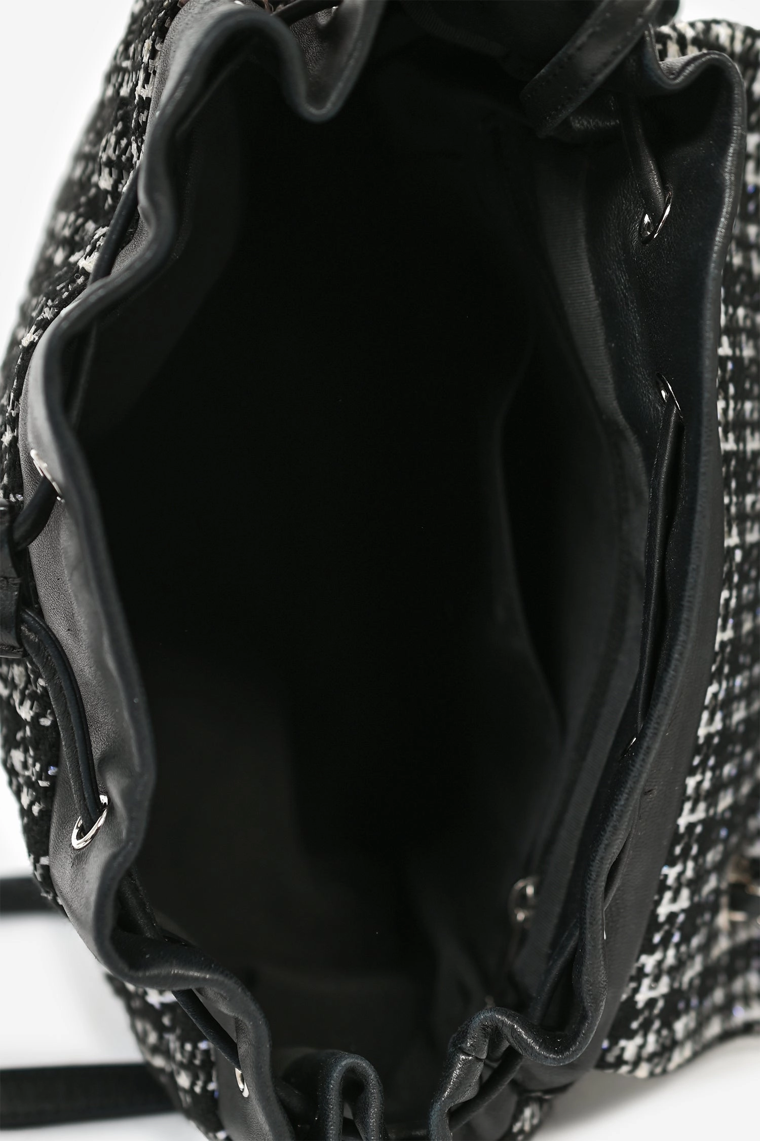 Pre-Loved Chanel 2016 Black/Silver Tweed 'Urban Spirit' Backpack
