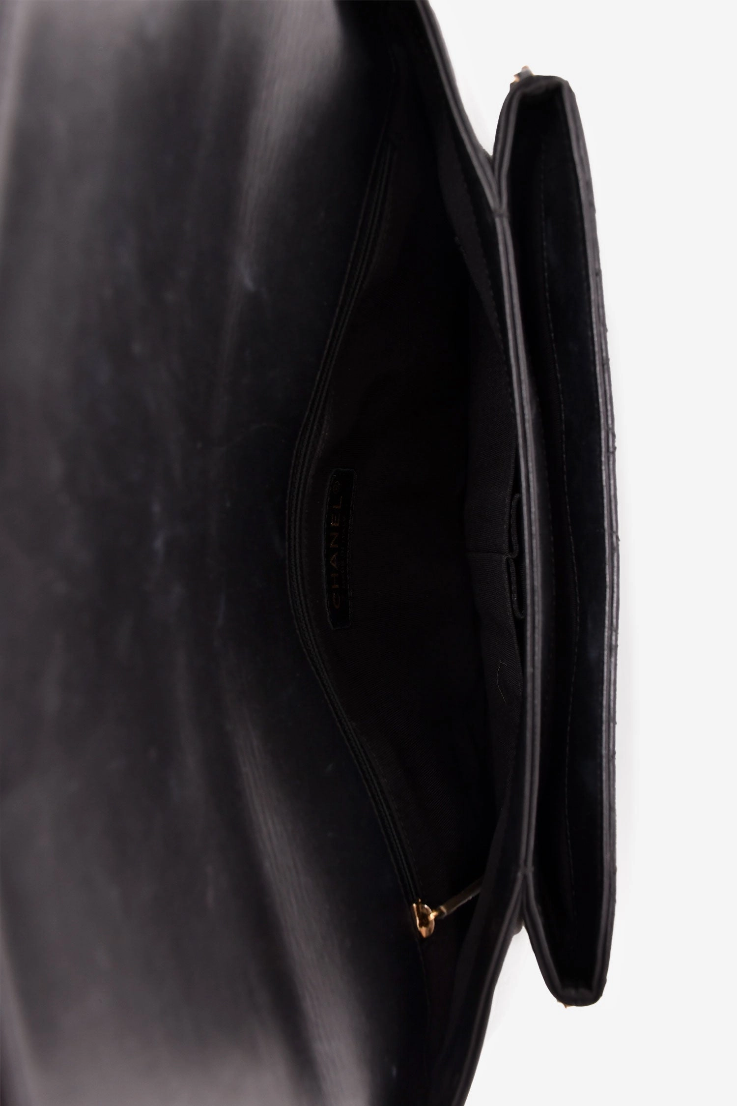 Pre-Loved Chanel 2017/18 Black Lambskin 'Unchained' CC Clutch
