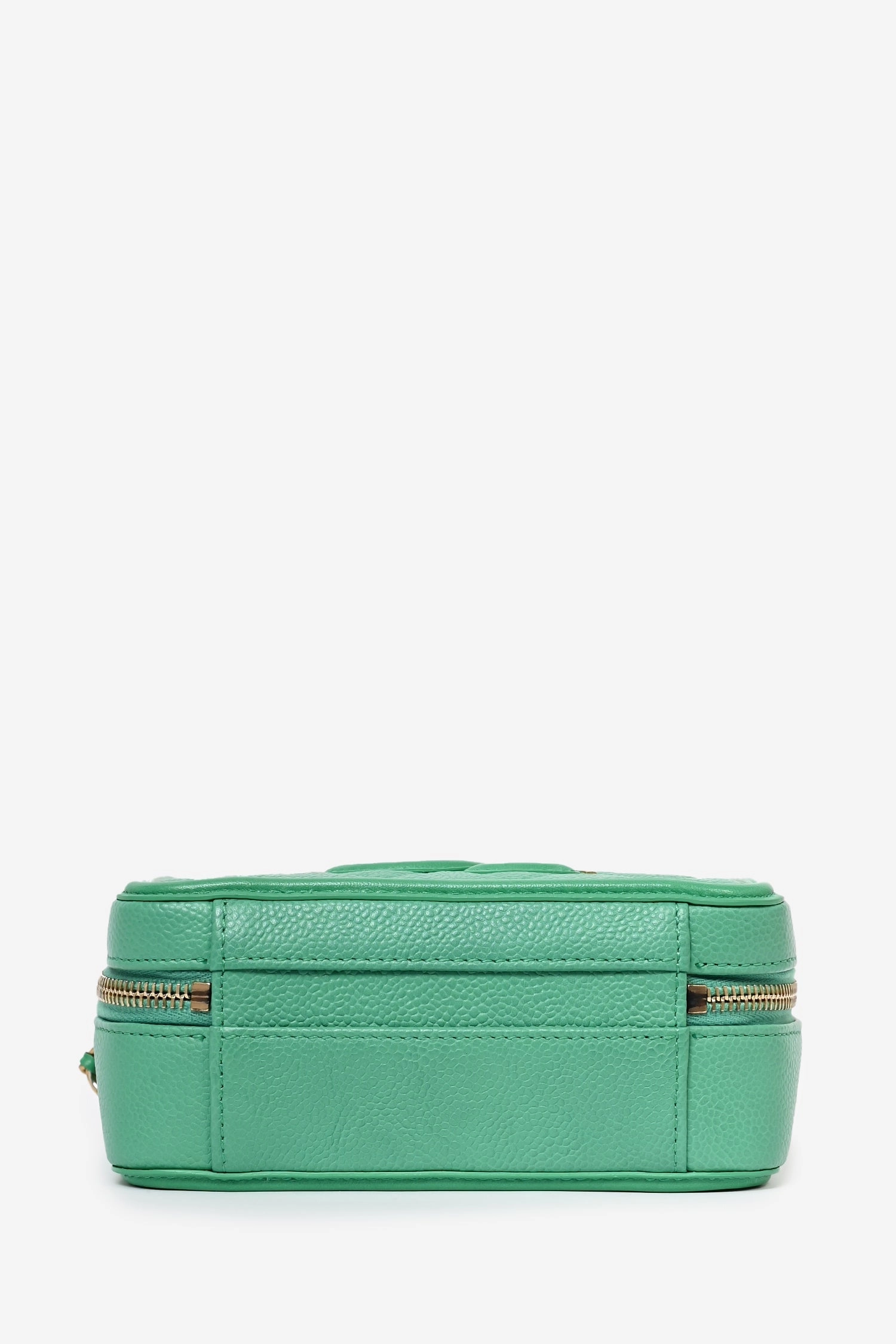 Pre-Loved Chanel 2017/18 Green Caviar Leather Small Filigree Vanity Case